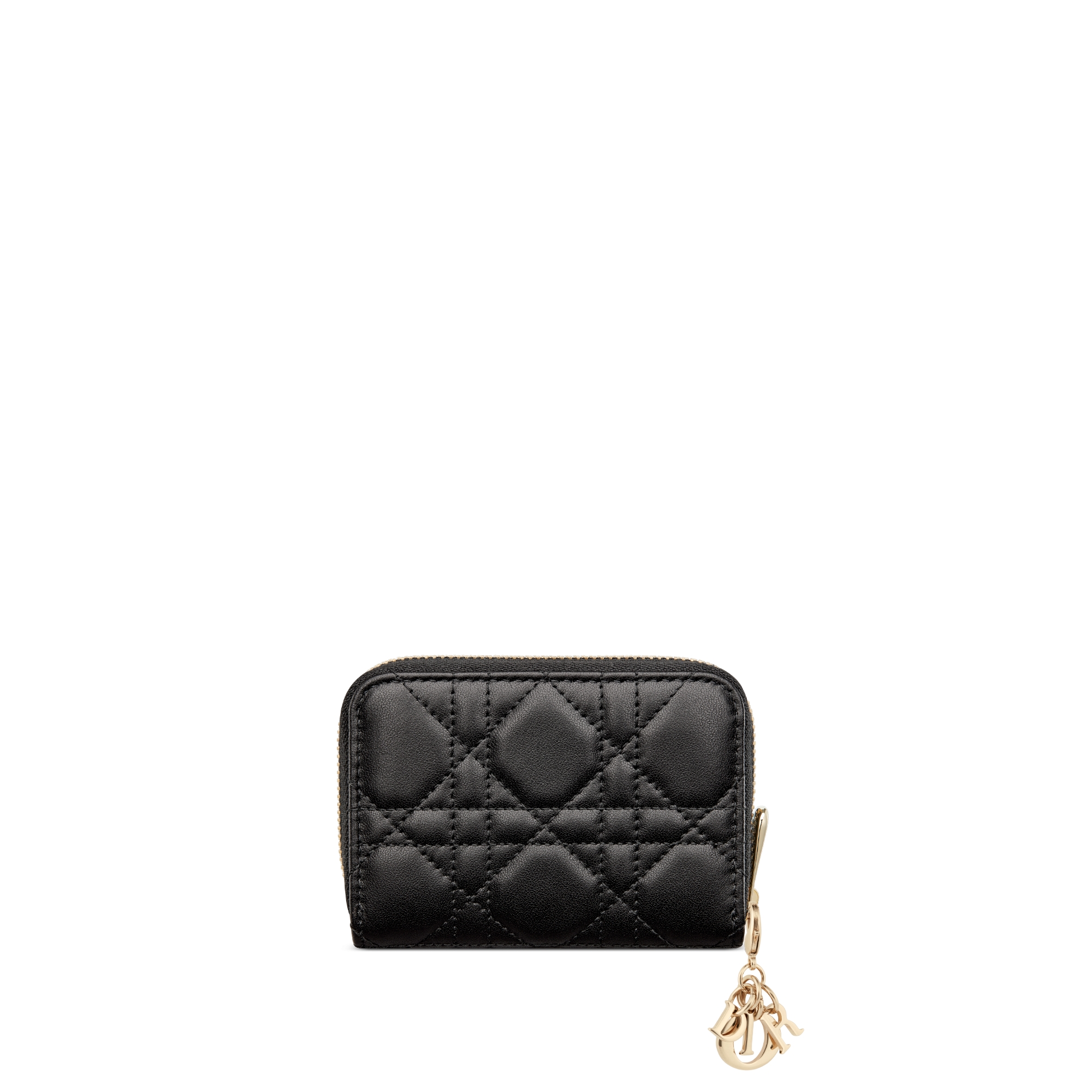 小号 Lady Dior Voyageur 小包 黑色羊皮革藤格纹 E08