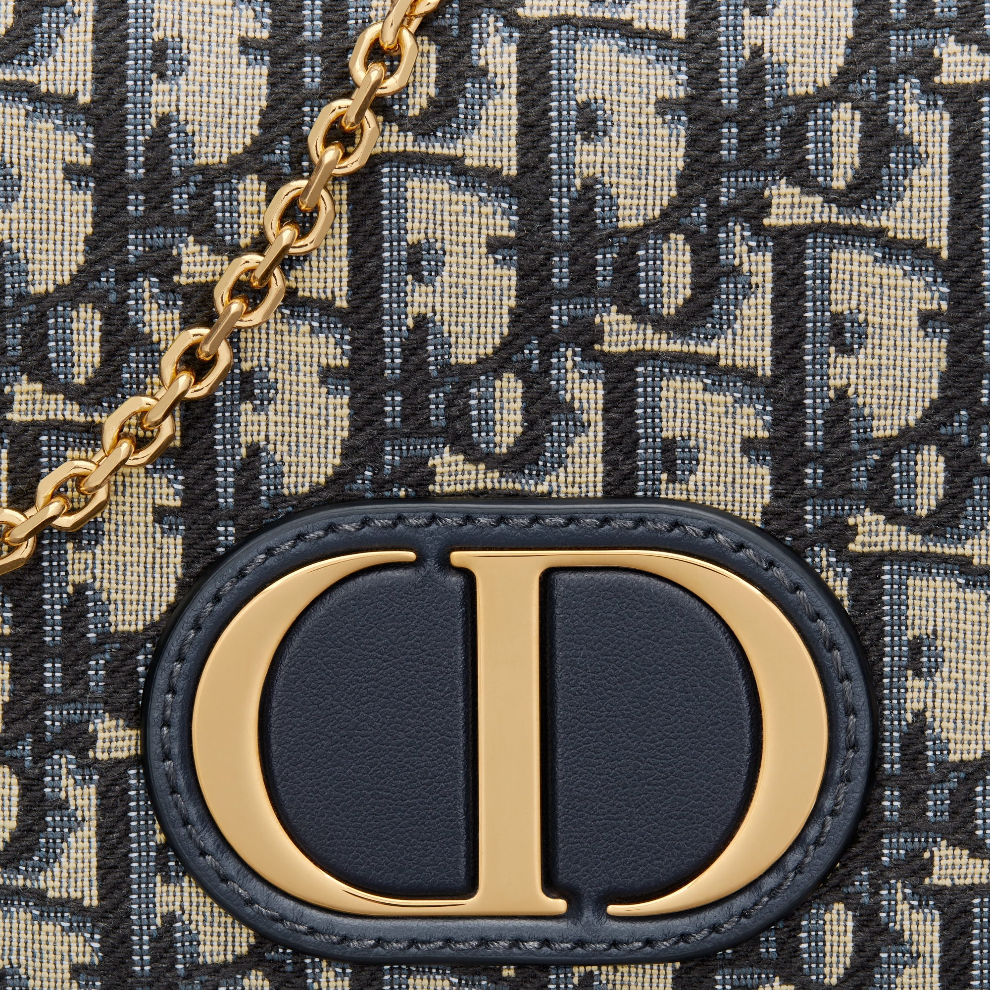 30 Montaigne 二合一手拿包 蓝色 Oblique 印花面料 E09