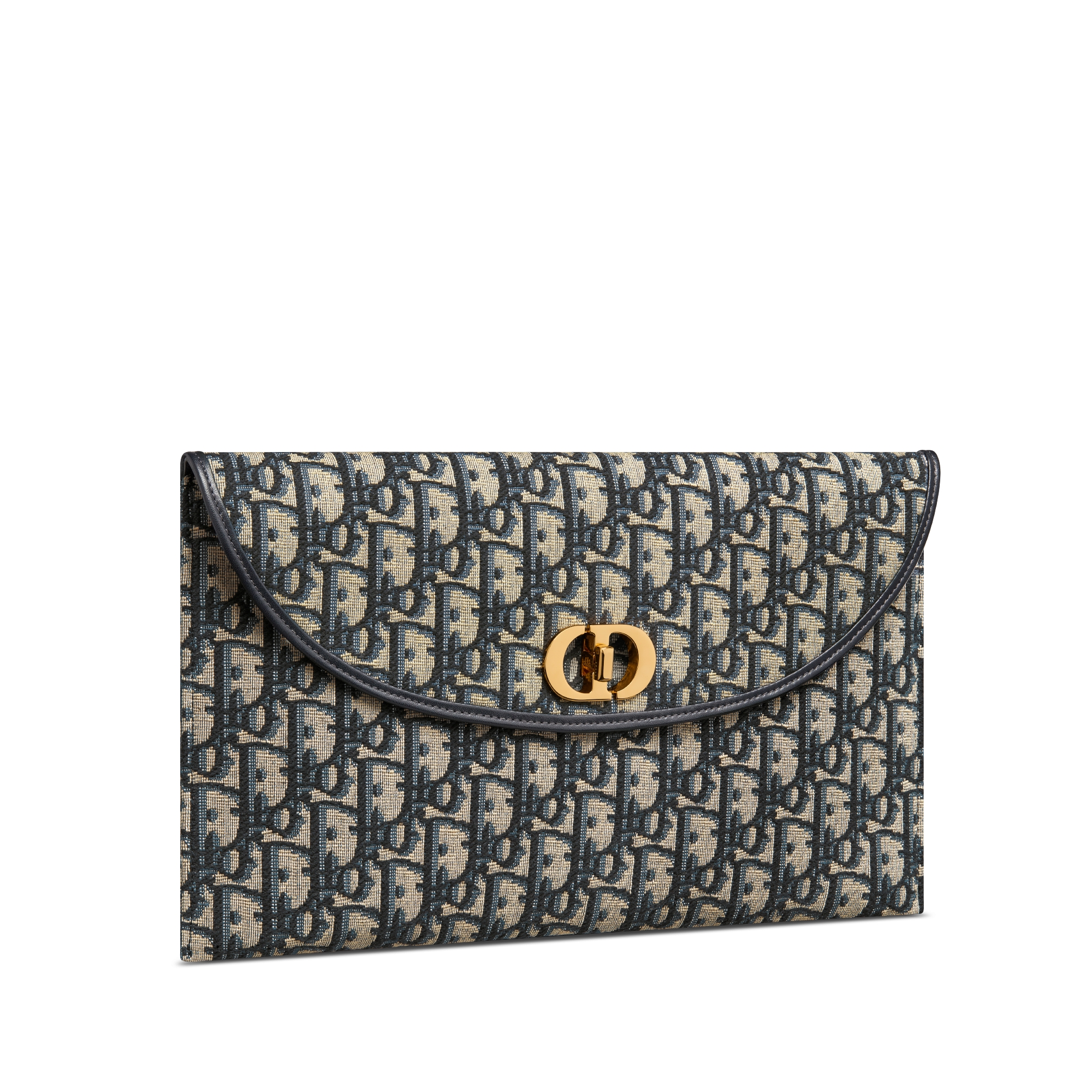 30 Montaigne Avenue 翻盖手拿包 蓝色 Oblique 印花面料 E03