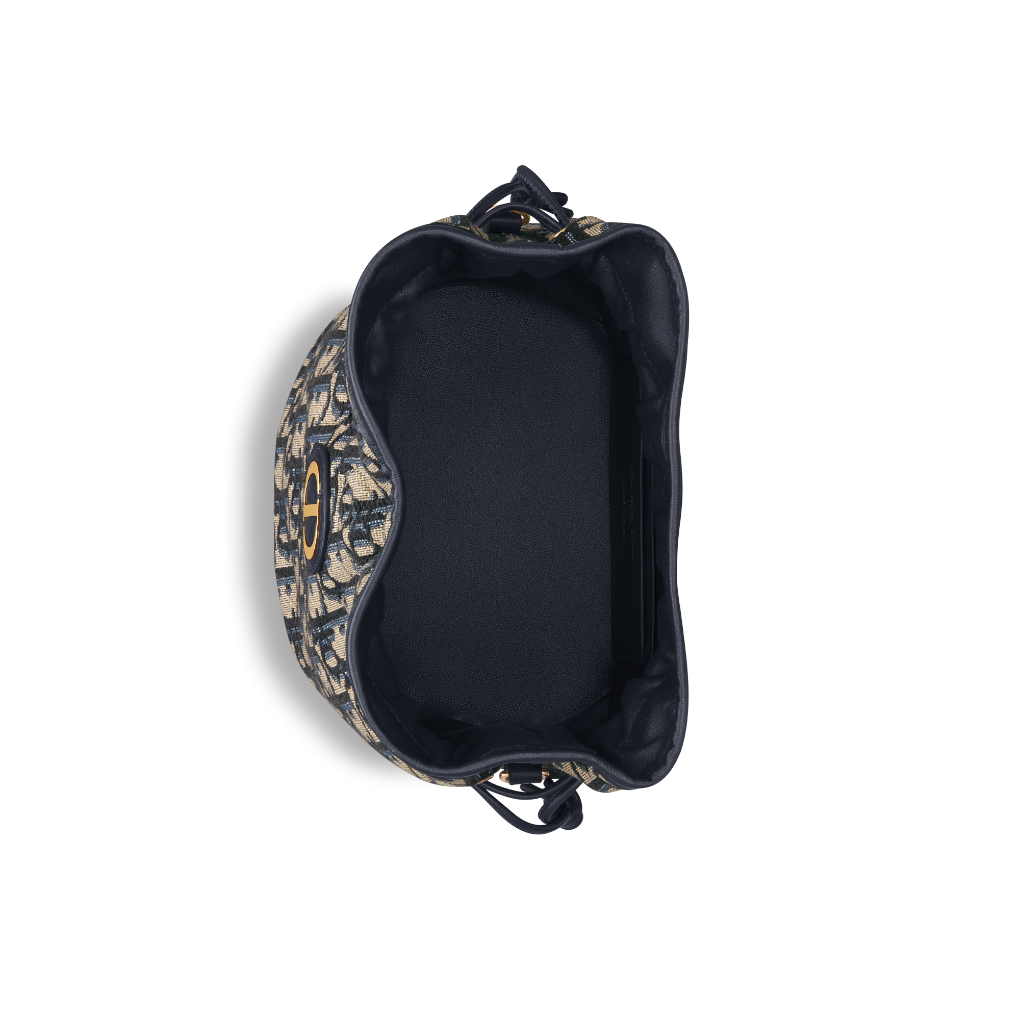 30 Montaigne 迷你抽绳链条水桶包 蓝色 Oblique 印花面料 E06