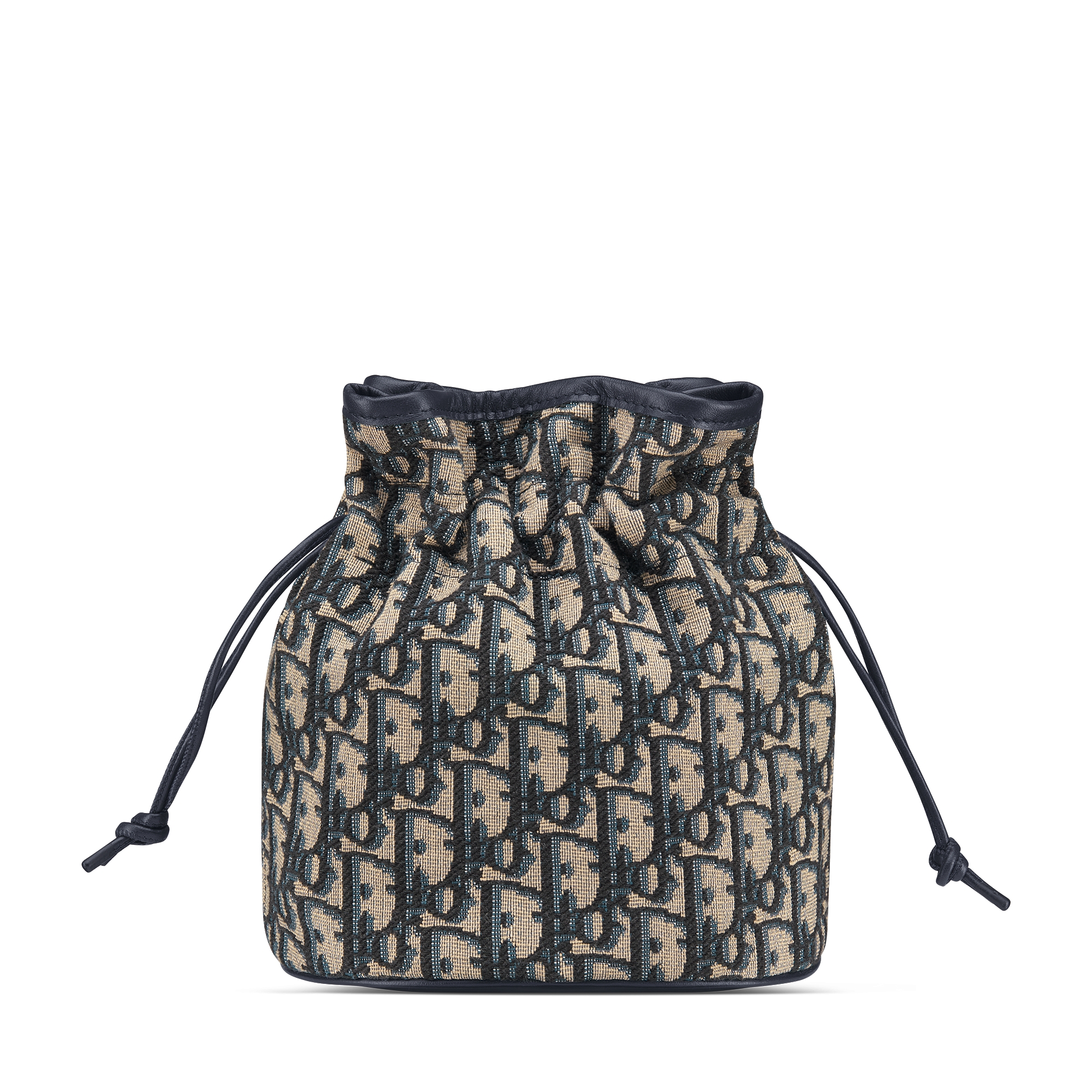 30 Montaigne 迷你抽绳链条水桶包 蓝色 Oblique 印花面料 E08