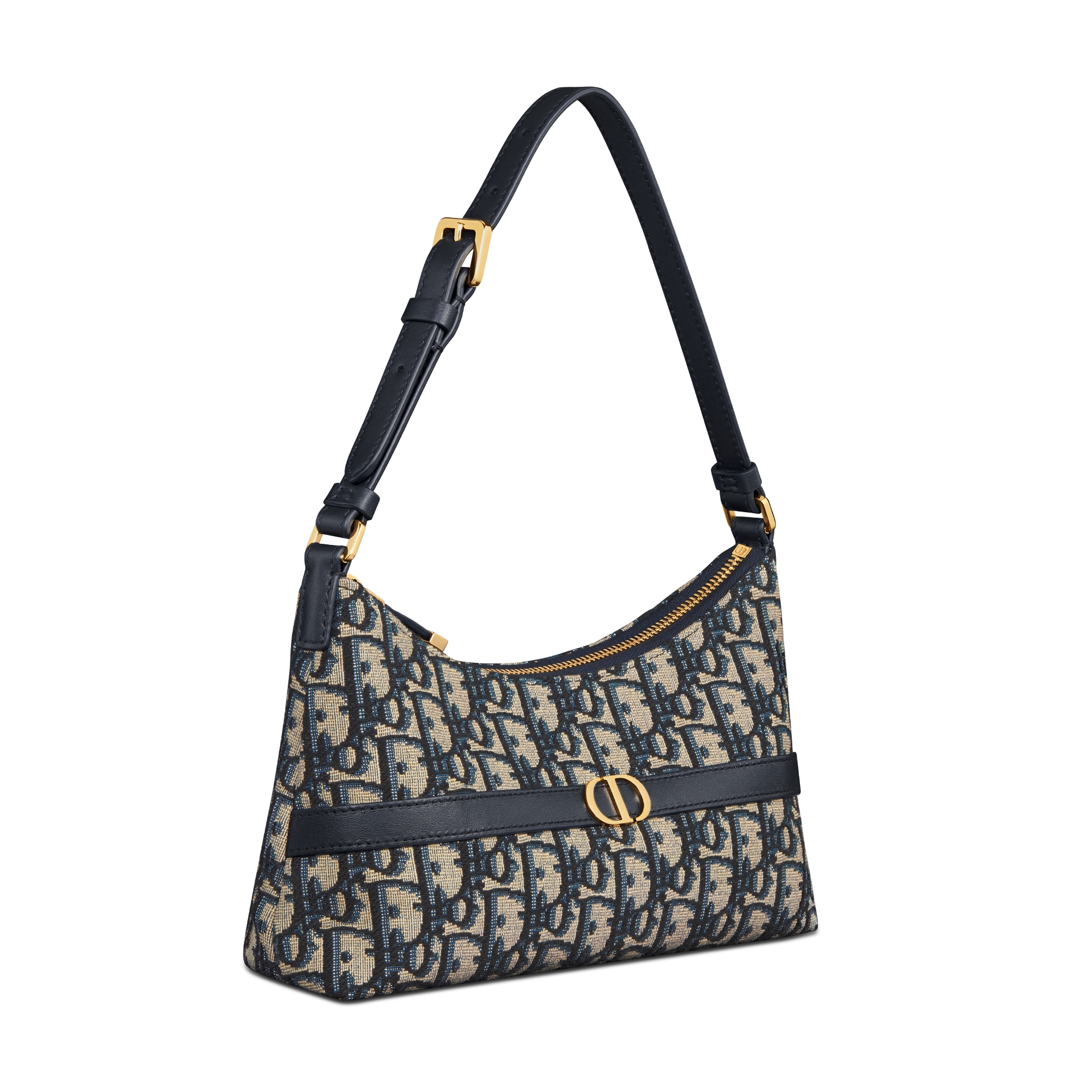 30 Montaigne 迷你水饺包 蓝色 Oblique 印花面料 E03