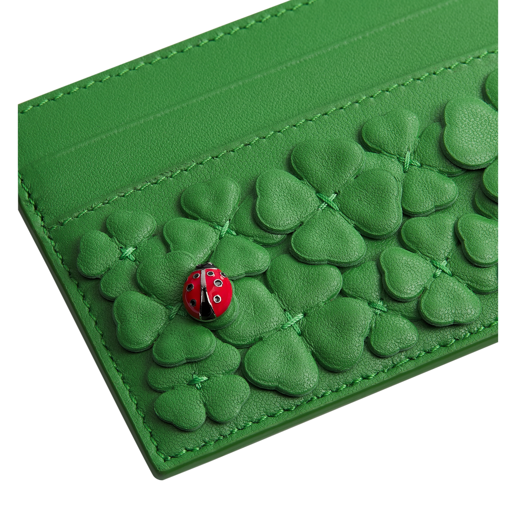 Dior Jardin Freesia 卡夹 羊皮革 Dior Clover Allover 图案刺绣 E09