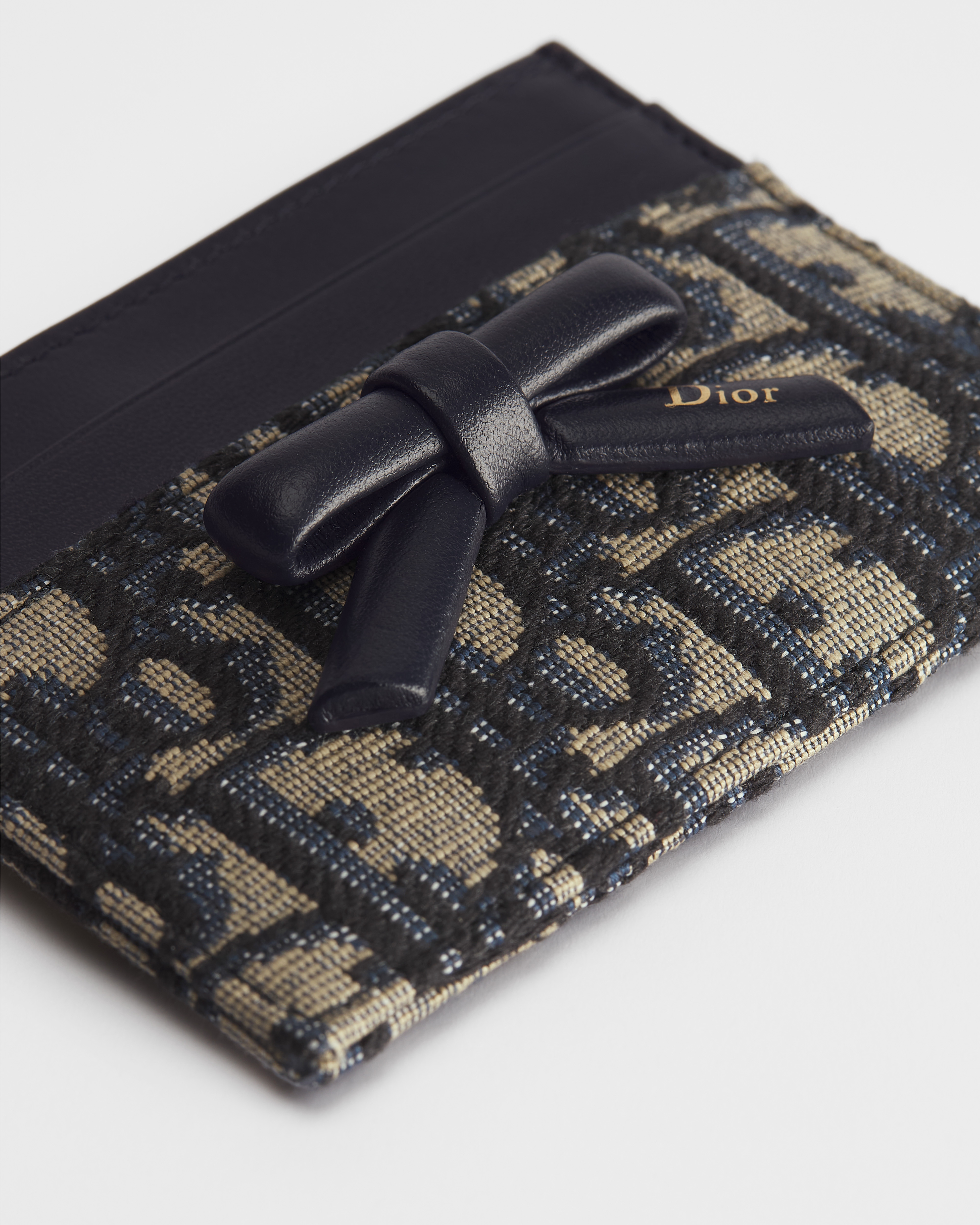 Dior Oblique Bow Freesia 卡夹 蓝色 Oblique 印花面料 E09