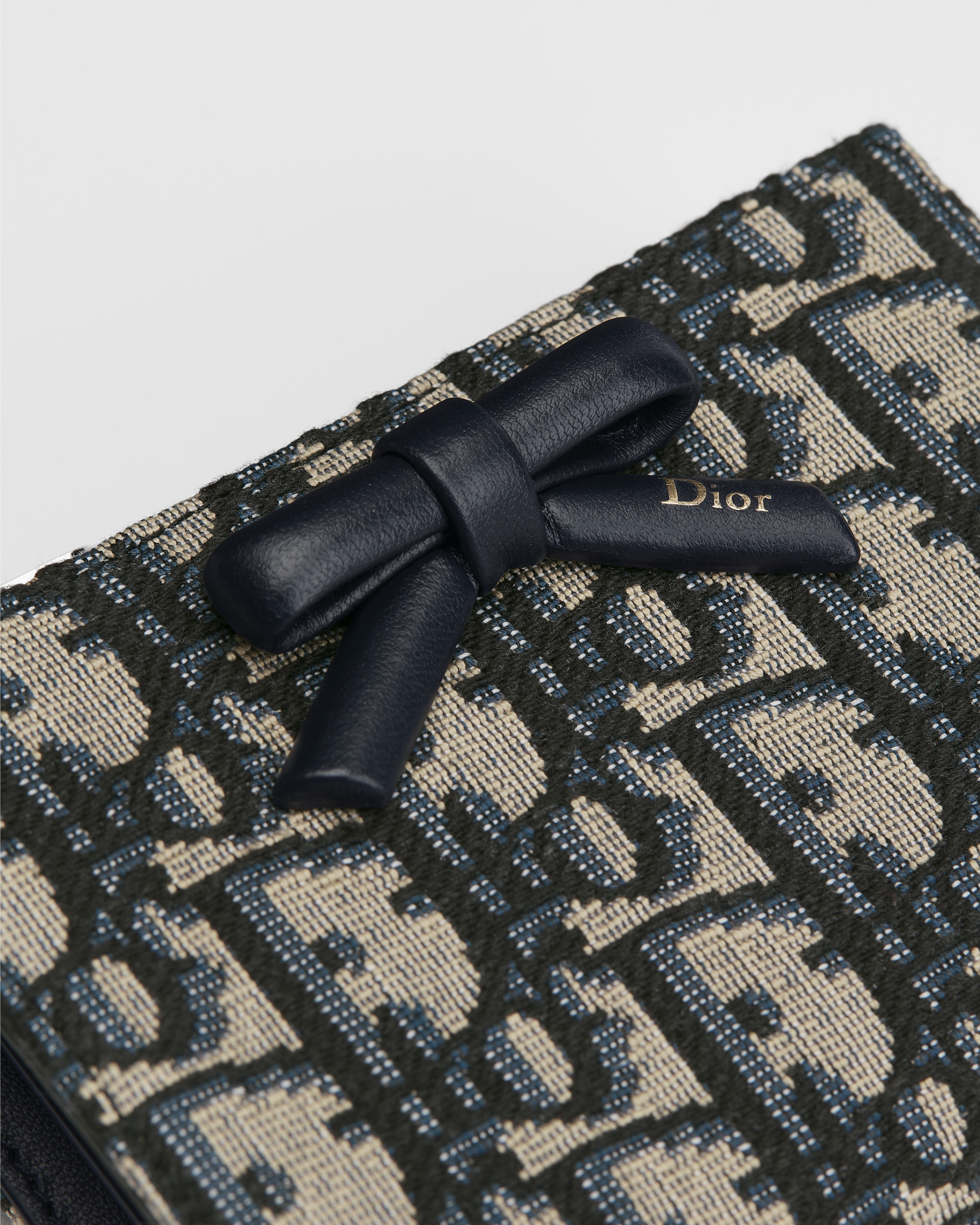 Dior Oblique Bow Dahlia 钱包 蓝色 Oblique 印花面料 E09