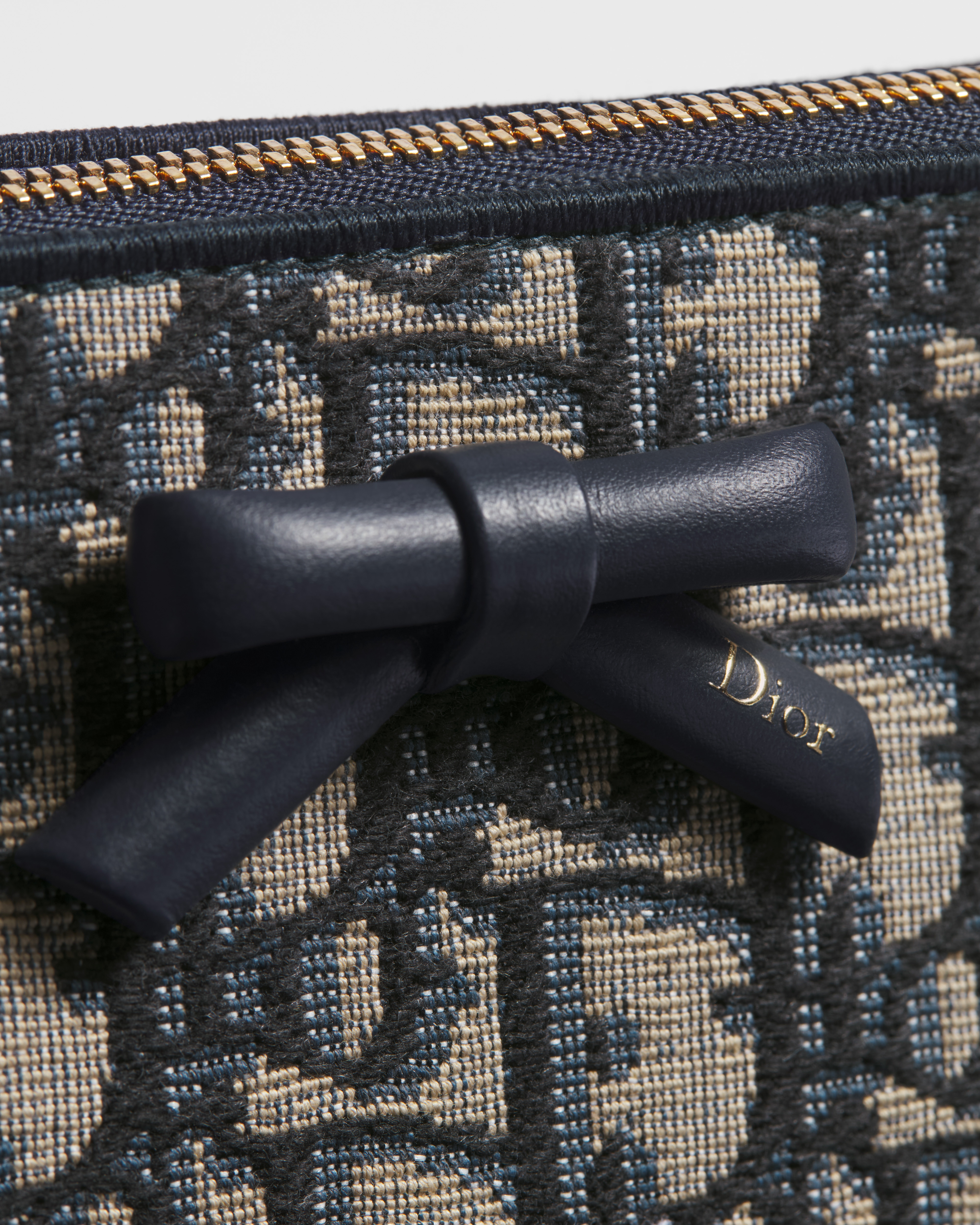 Dior Oblique Bow 链条手拿包 蓝色 Oblique 印花面料 E10