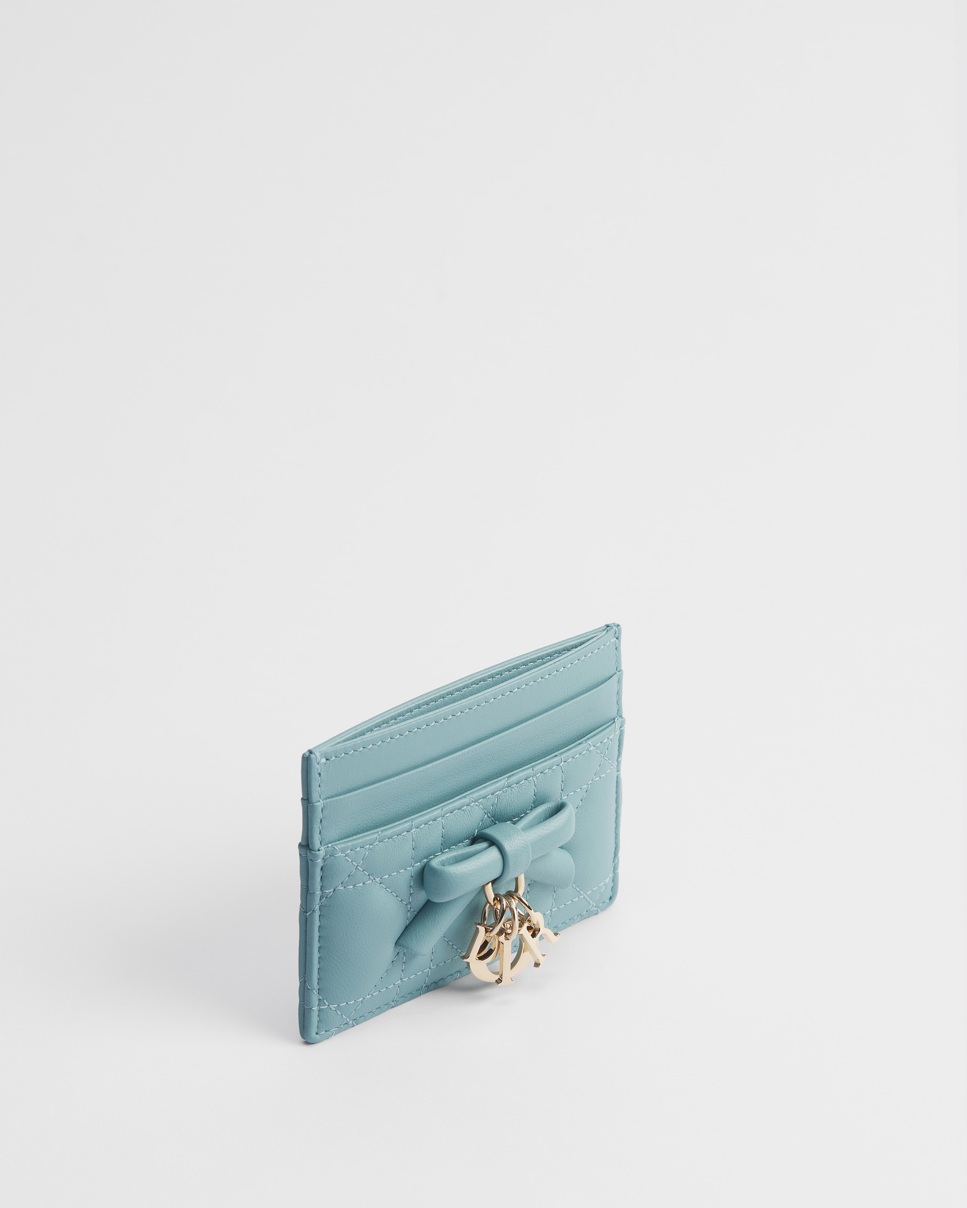 Lady Dior Freesia 卡夹 碧玺蓝羊皮革藤格纹 E03