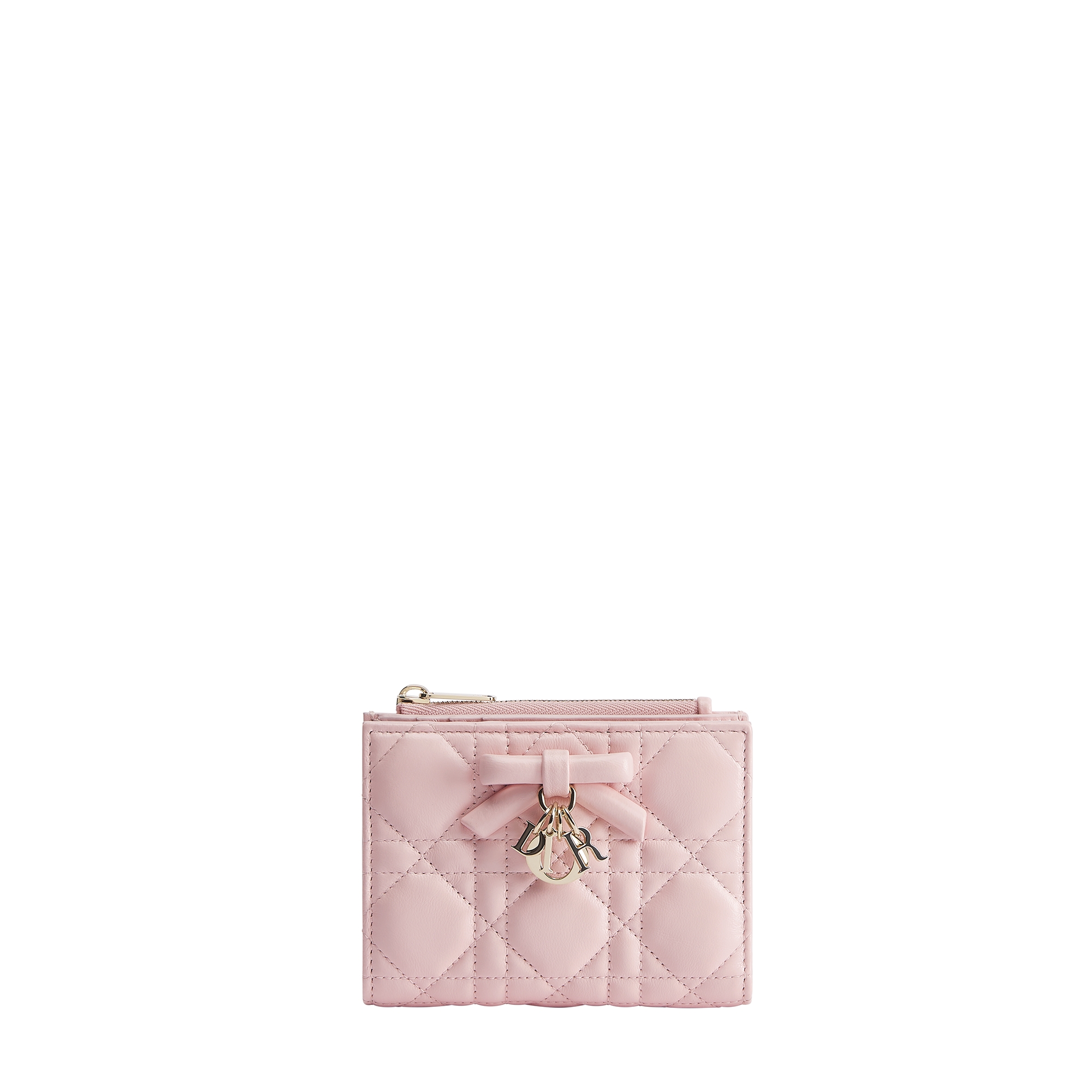 Lady Dior Dahlia 钱包 淡柔粉色羊皮革藤格纹 E01