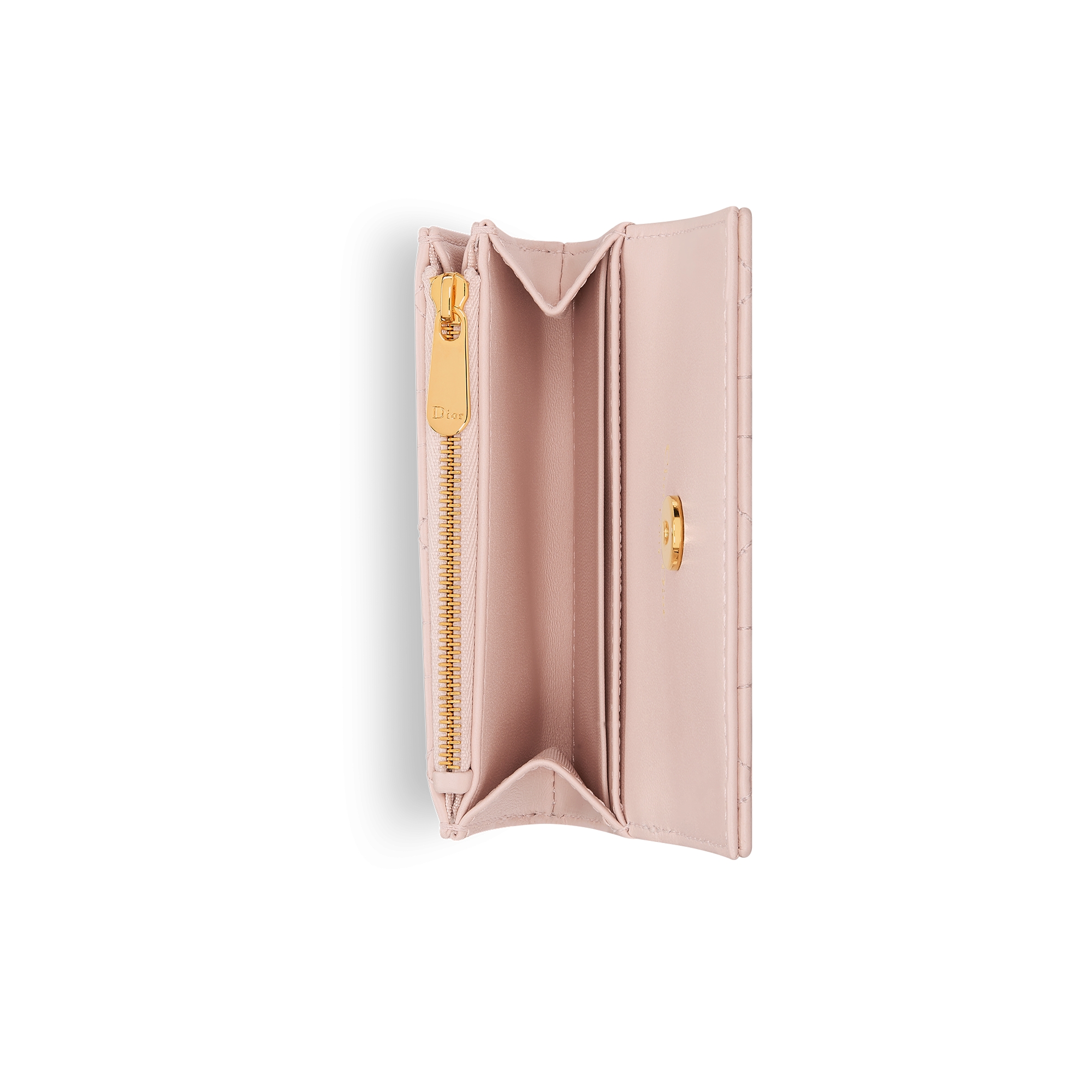 Dior Jolie Glycine 钱包 胭脂粉色羊皮革藤格纹 E06