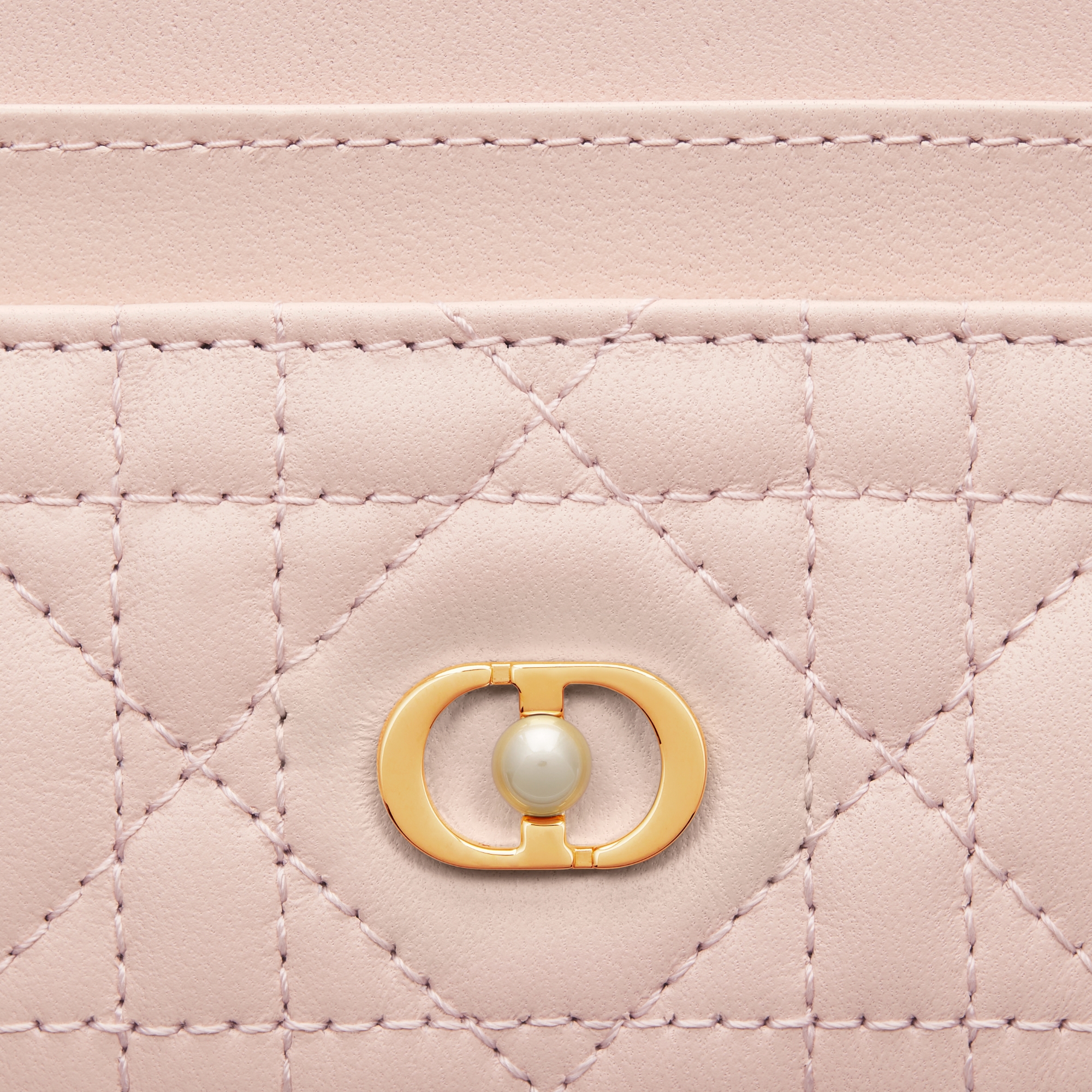 Dior Jolie Freesia 卡夹 胭脂粉色羊皮革藤格纹 E09