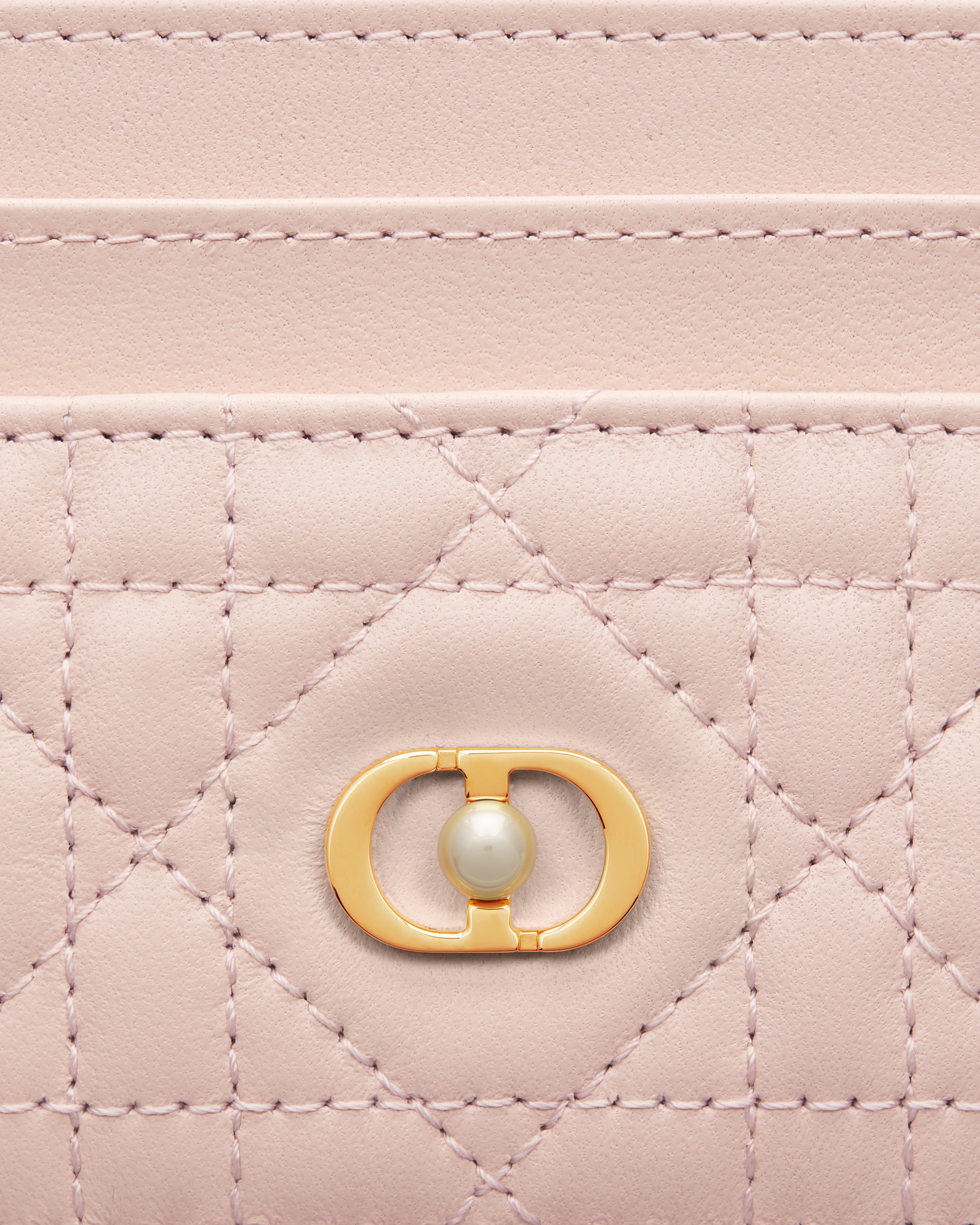 Dior Jolie Freesia 卡夹 胭脂粉色羊皮革藤格纹 E09