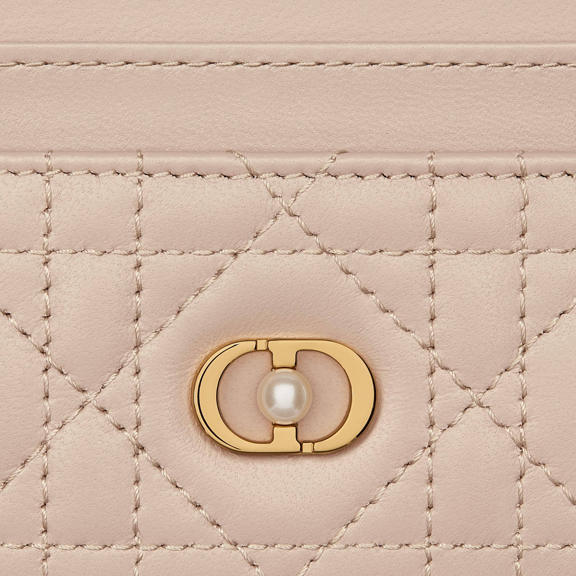 Dior Jolie Freesia 卡夹 胭脂米色羊皮革藤格纹 E09