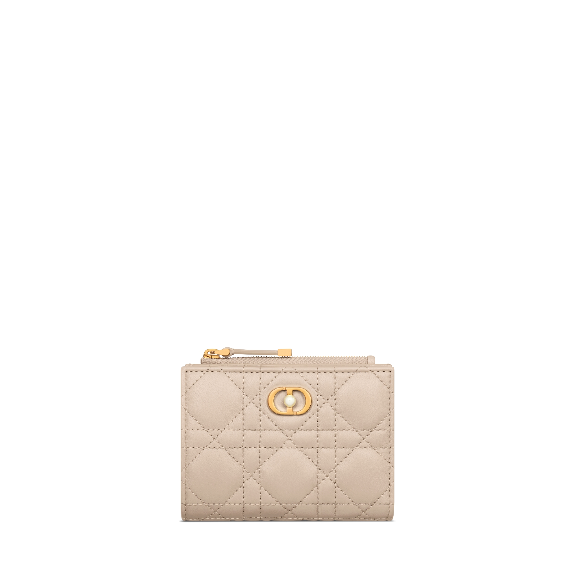 Dior Jolie Dahlia 钱包 胭脂米色羊皮革藤格纹 E01