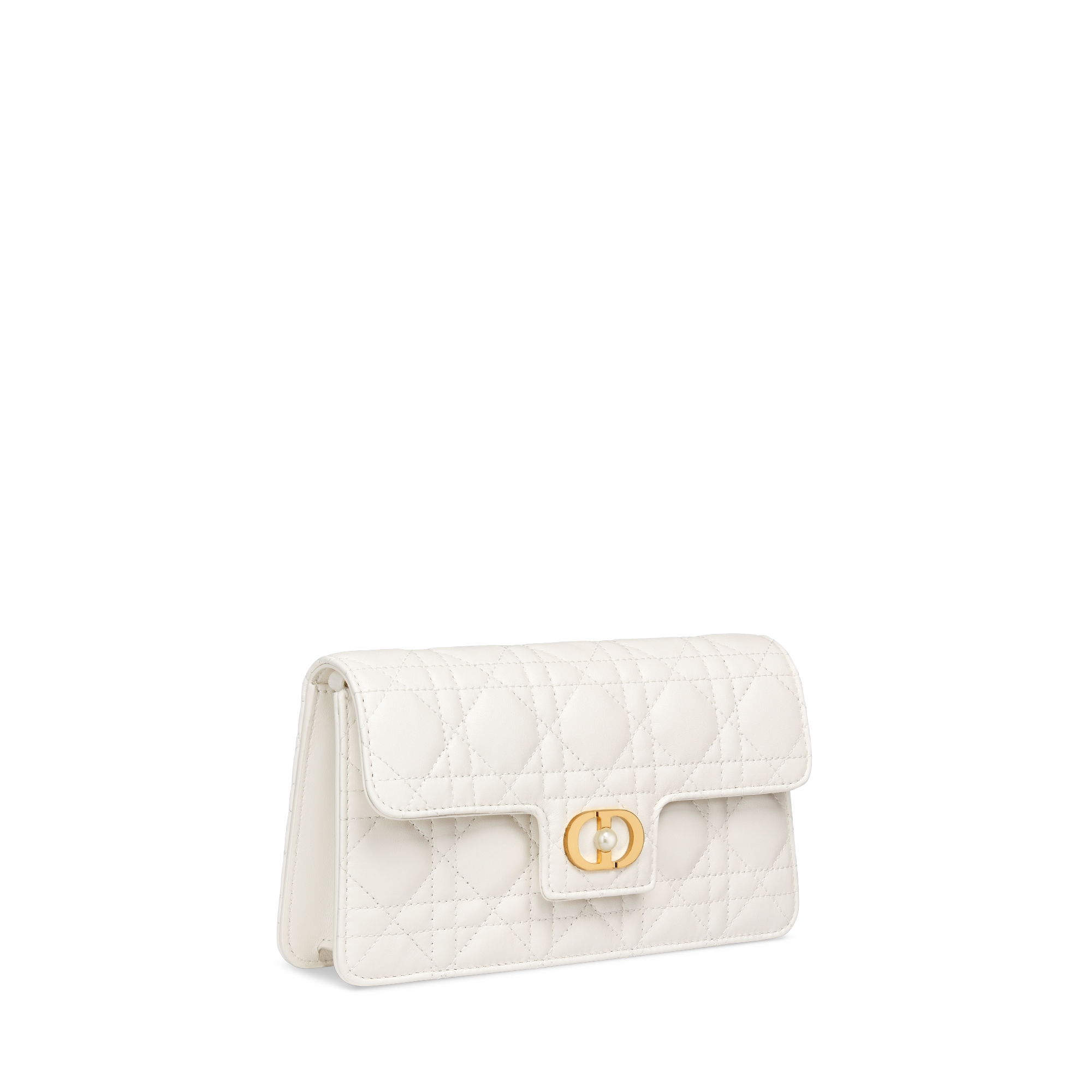 Dior Jolie 迷你链条手袋 奶白色羊皮革藤格纹 E03
