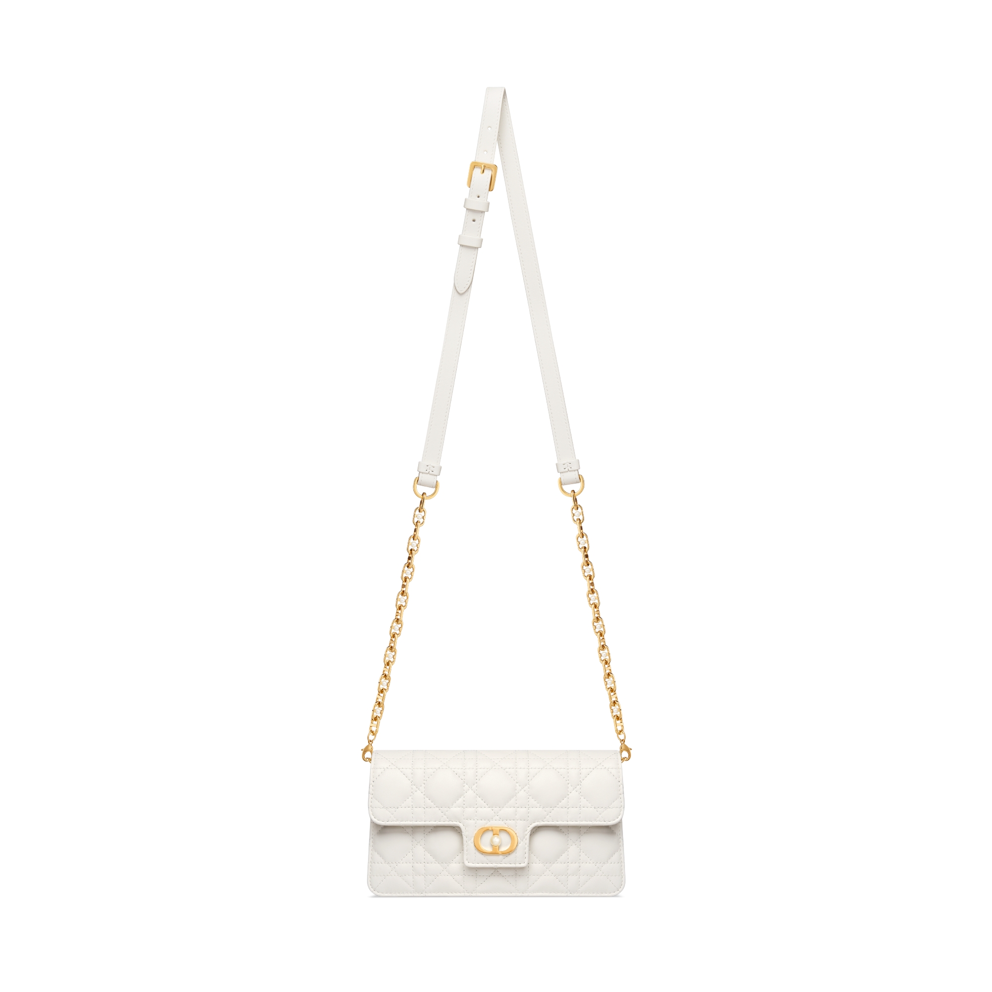 Dior Jolie 迷你链条手袋 奶白色羊皮革藤格纹 E07