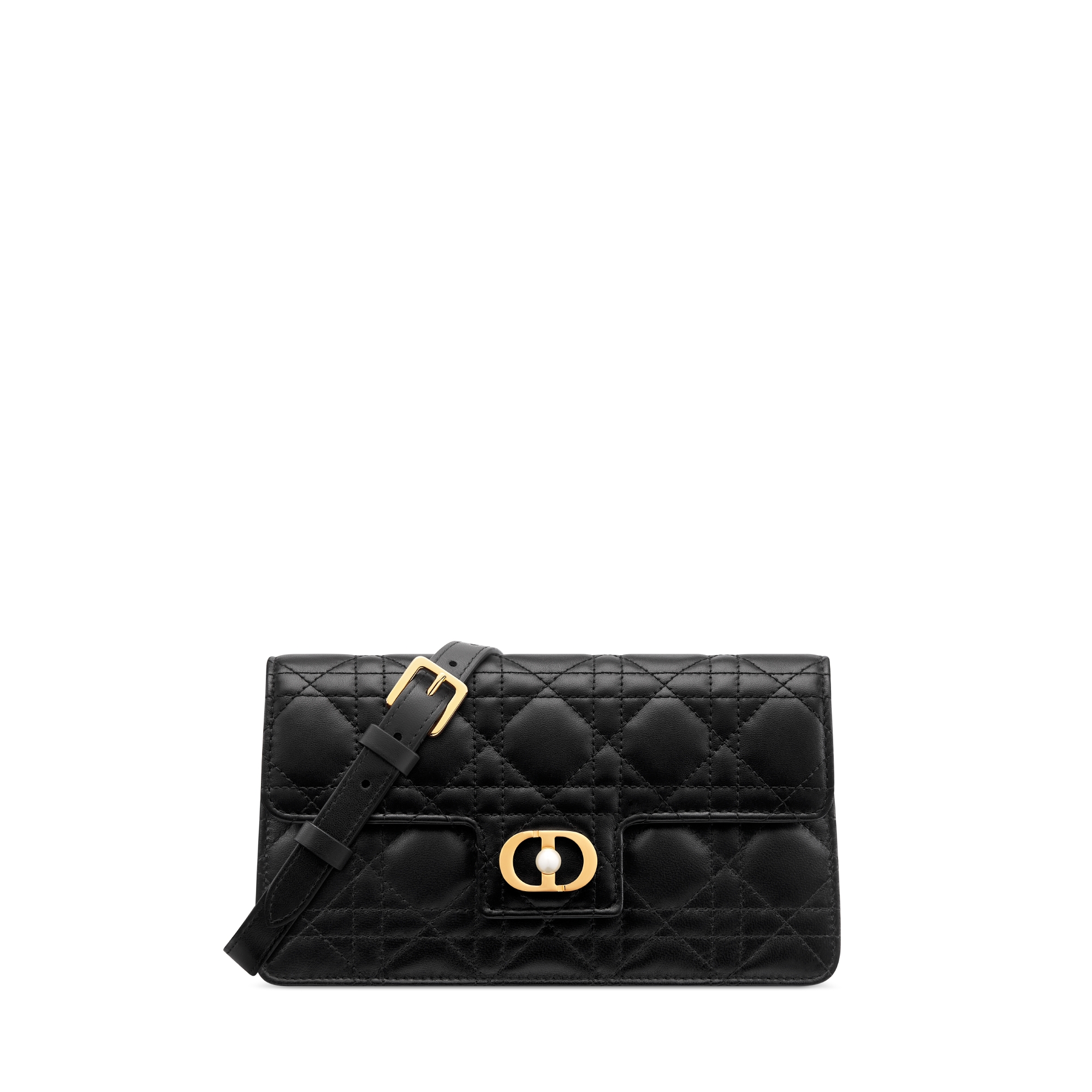 Dior Jolie 迷你链条手袋 黑色羊皮革藤格纹 E01