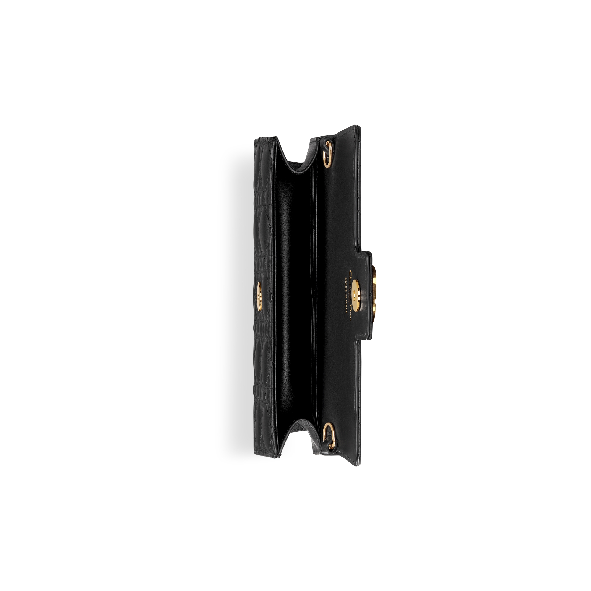 Dior Jolie 迷你链条手袋 黑色羊皮革藤格纹 E06