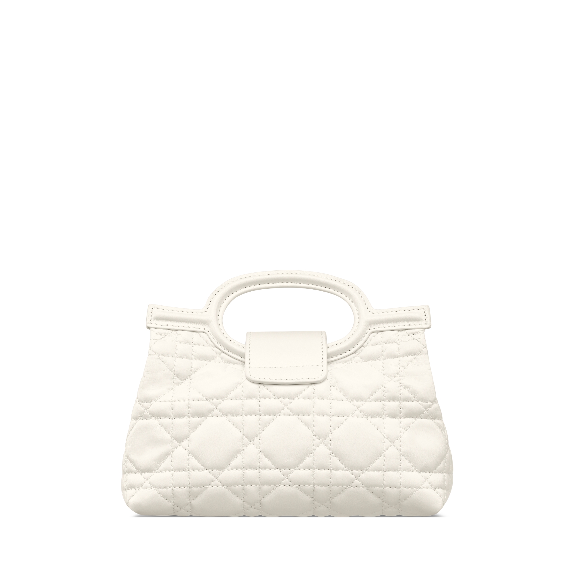 Dior Jolie Top Handle 迷你链条手袋 奶白色羊皮革藤格纹 E08