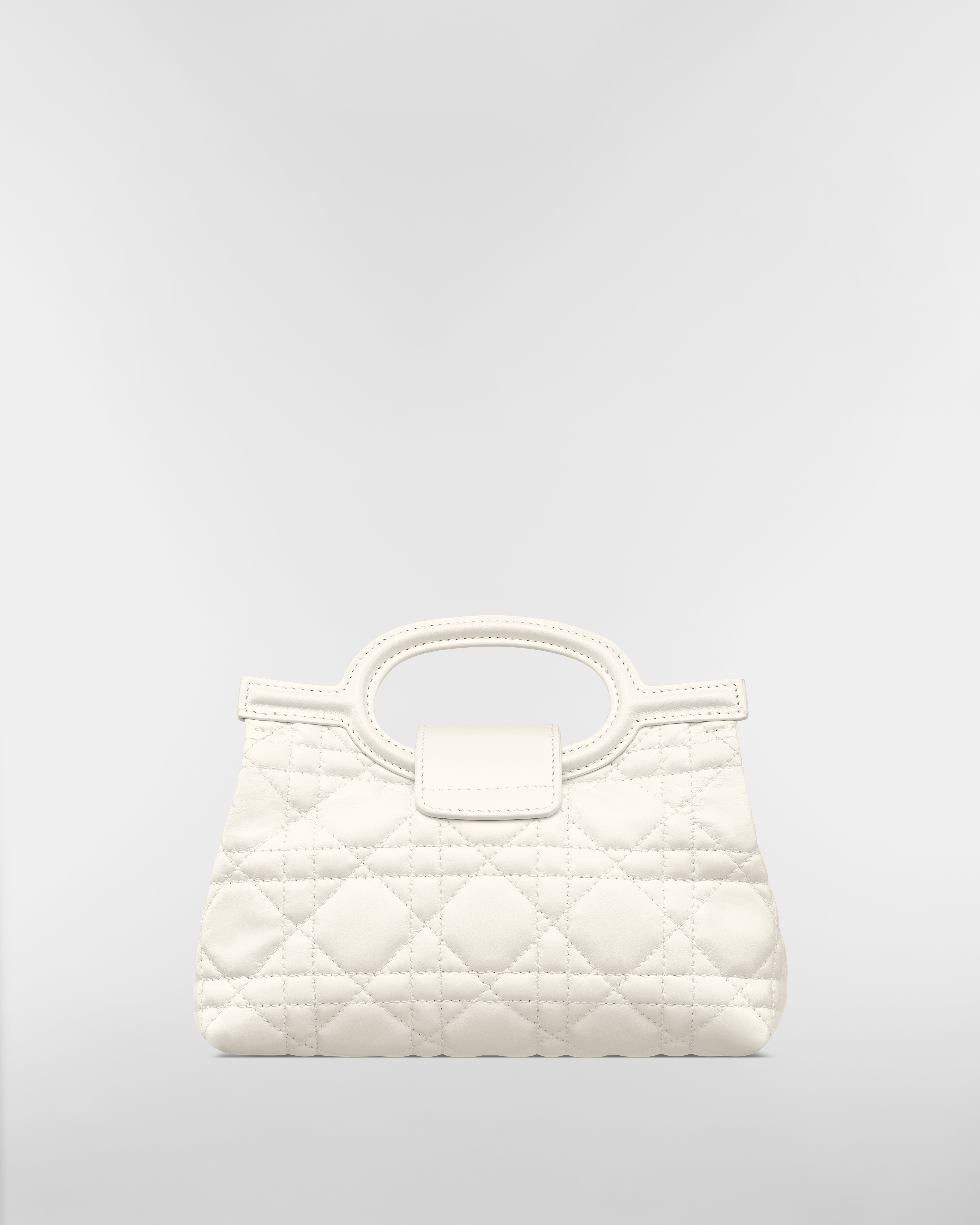 Dior Jolie Top Handle 迷你链条手袋 奶白色羊皮革藤格纹 E08