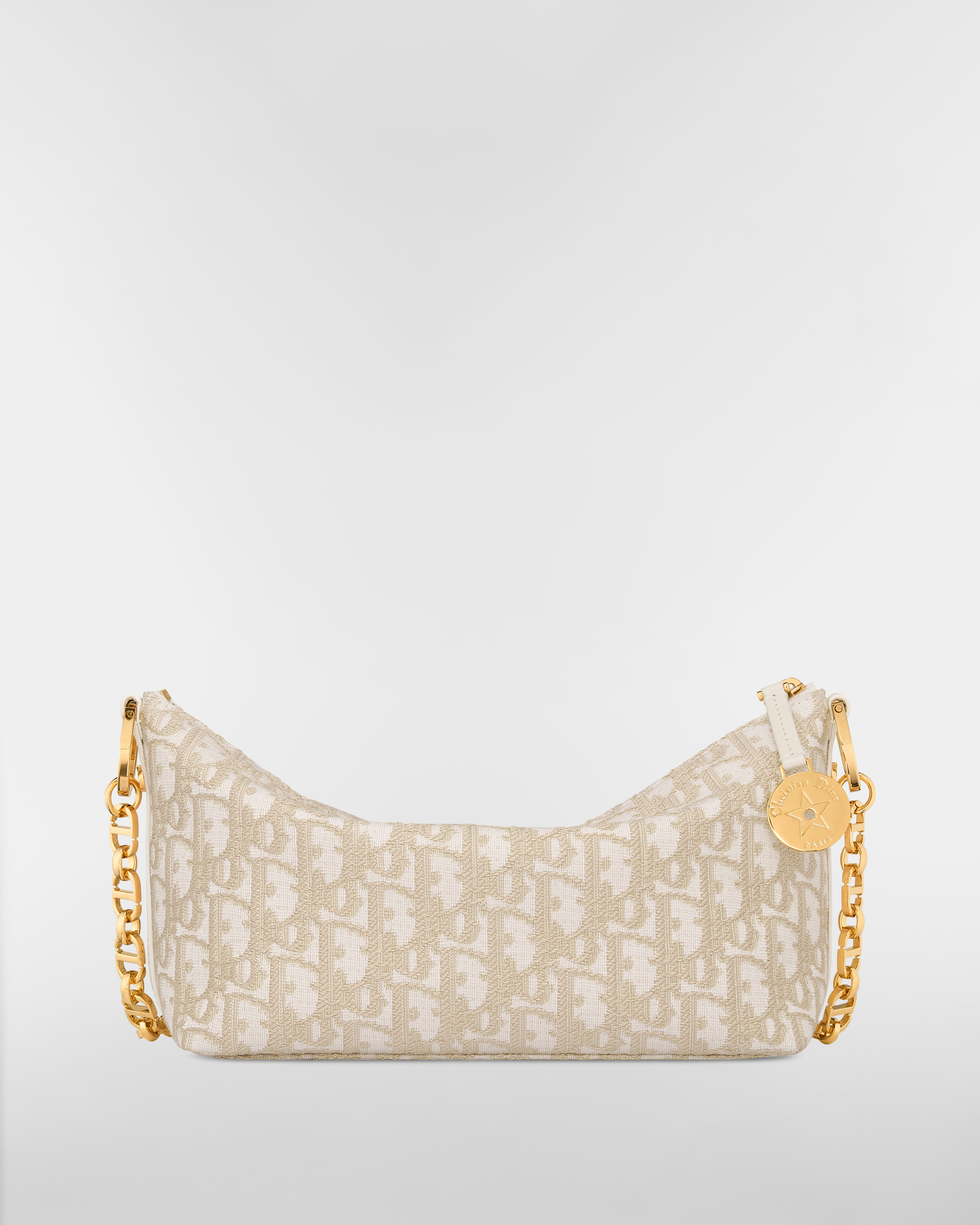 Diorstar 链条水饺包 金色调 Oblique 印花面料 E08