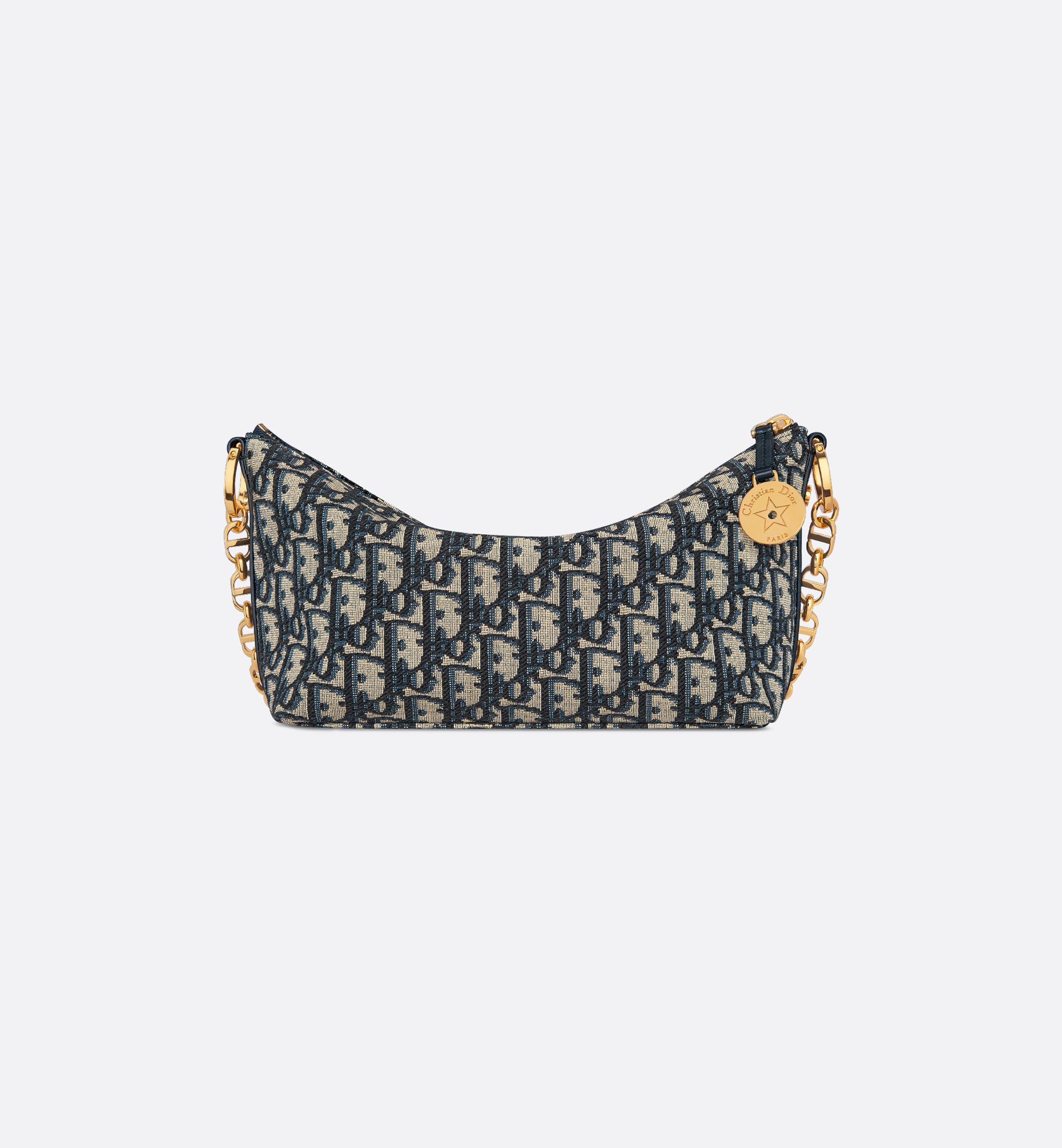 Diorstar Hobo 链条手袋蓝色Oblique 印花面料| DIOR Diorstar Hobo 链条手袋蓝色Oblique 印花面料| DIOR