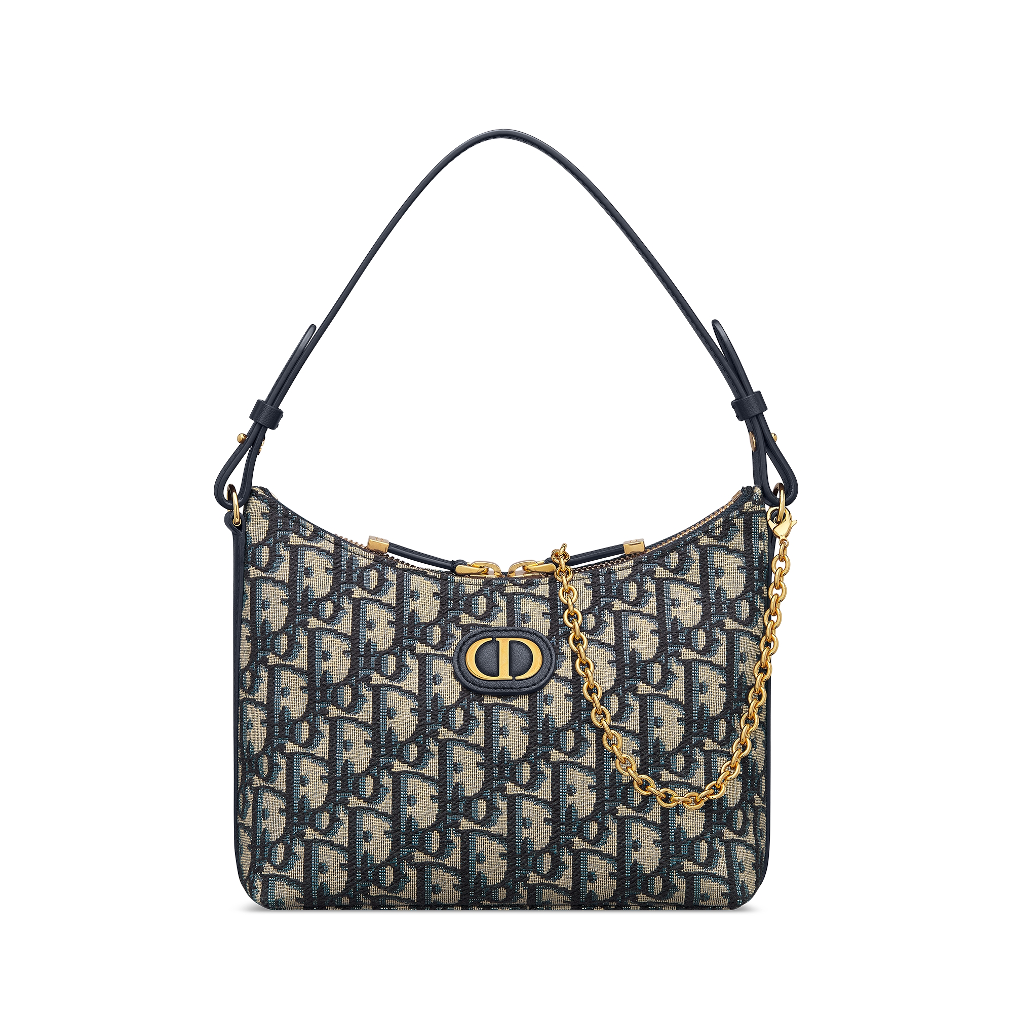 30 Montaigne 迪奥之爱迷你链条手袋 蓝色 Oblique 印花面料 E01