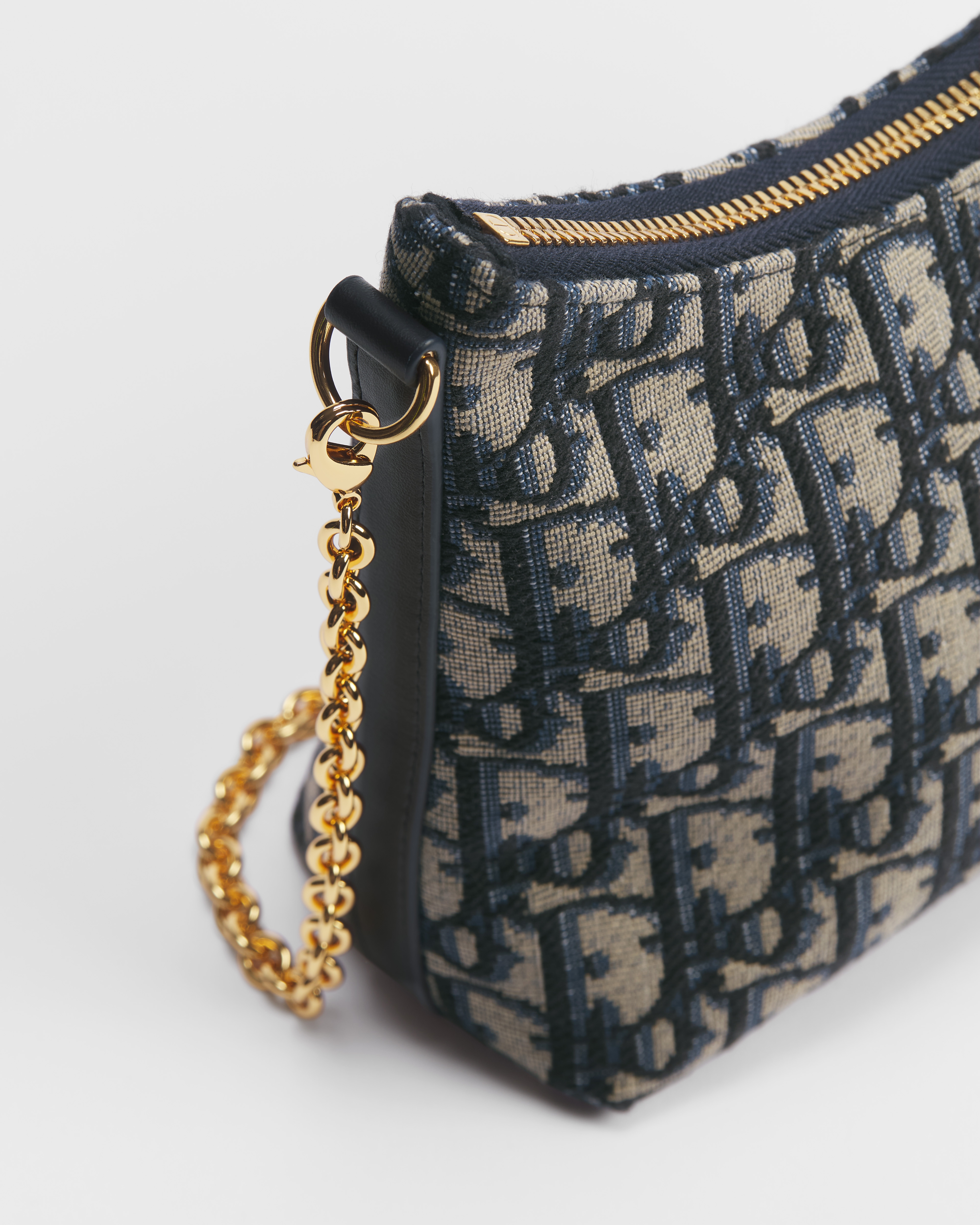 30 Montaigne 迪奥之爱迷你链条手袋 蓝色 Oblique 印花面料 E11