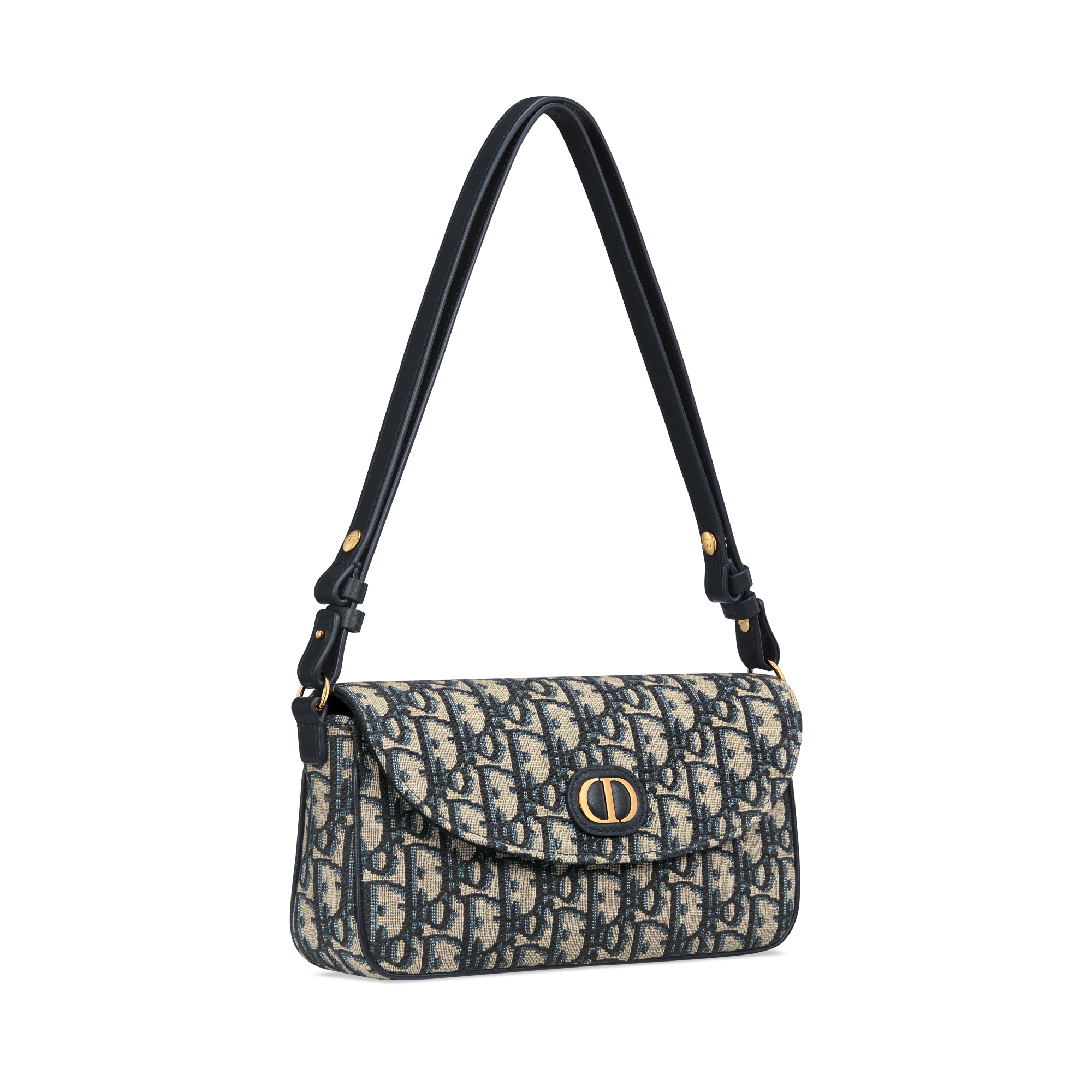 30 Montaigne D-Vine 链条手袋 蓝色 Oblique 印花面料 E03