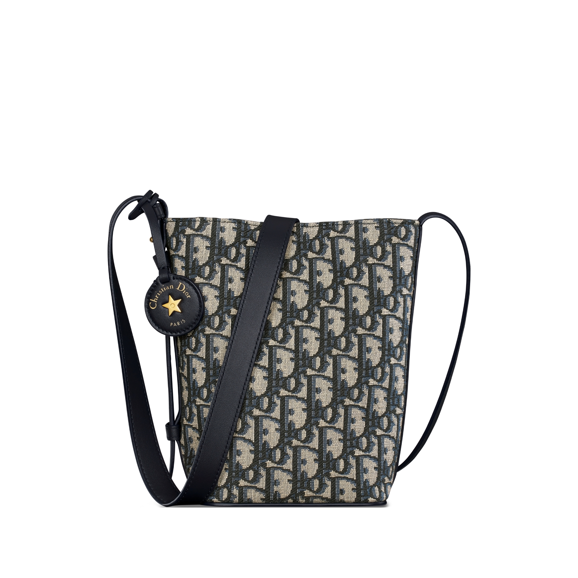 Diorstar 迷你水桶包 蓝色 Oblique 印花面料 E01