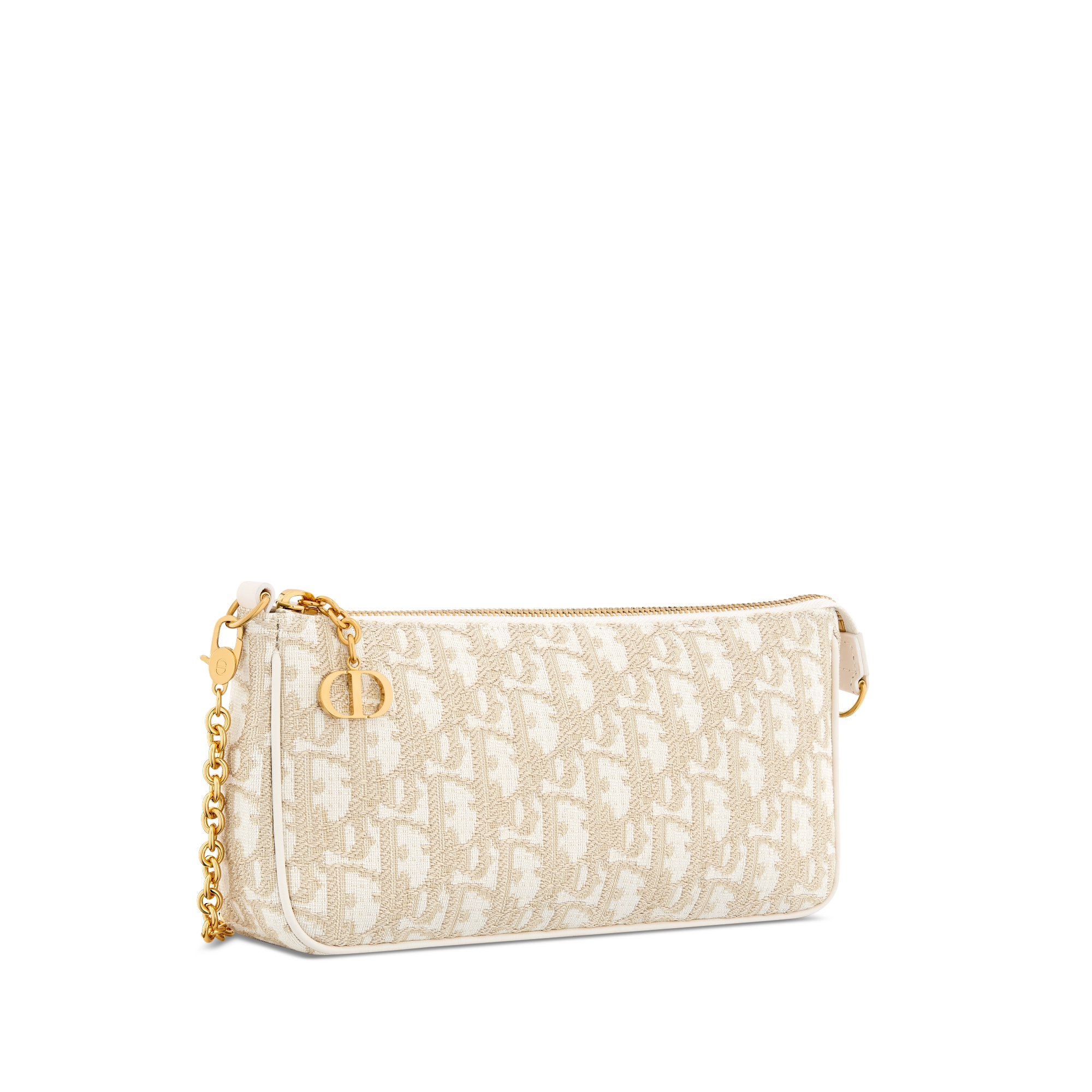 30 Montaigne 链条手袋 金色调 Oblique 印花面料 E03