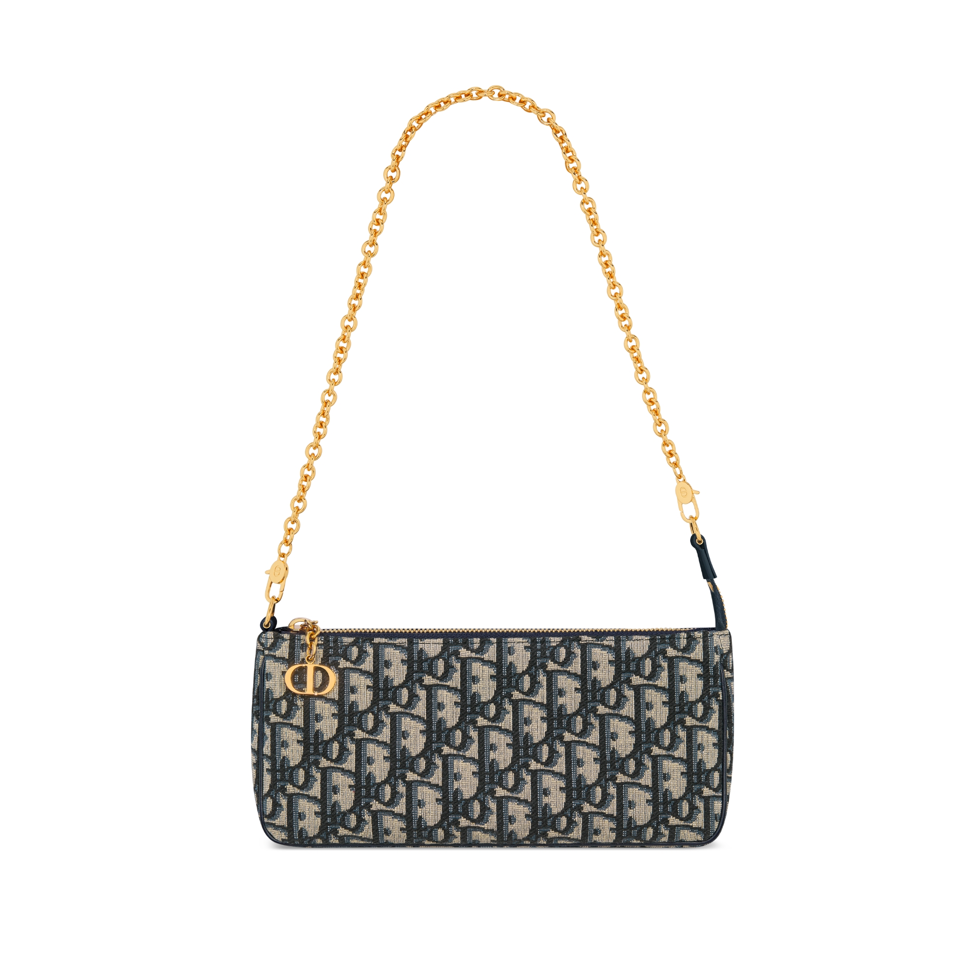 30 Montaigne 链条手袋 蓝色 Oblique 印花面料 E07