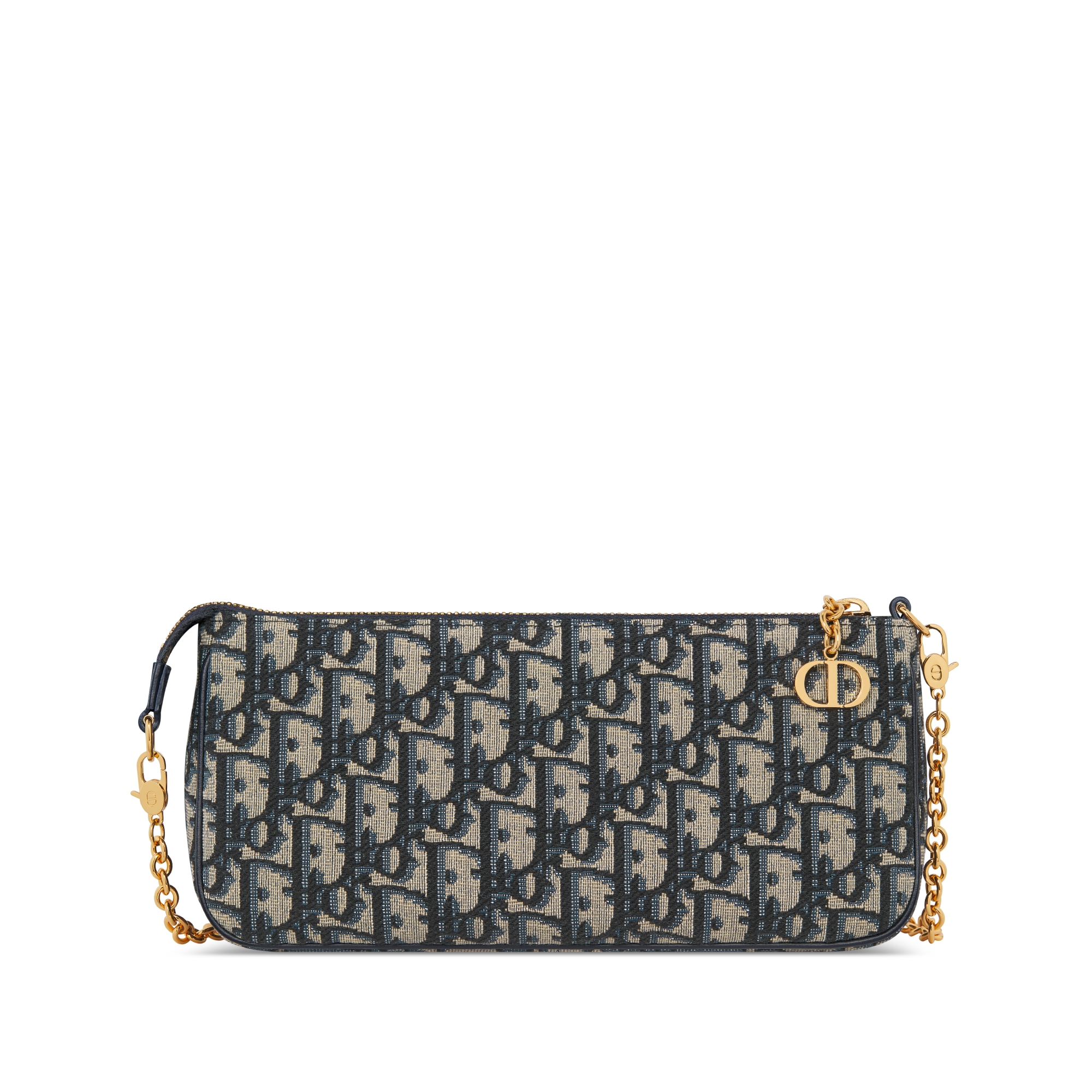 30 Montaigne 链条手袋 蓝色 Oblique 印花面料 E08