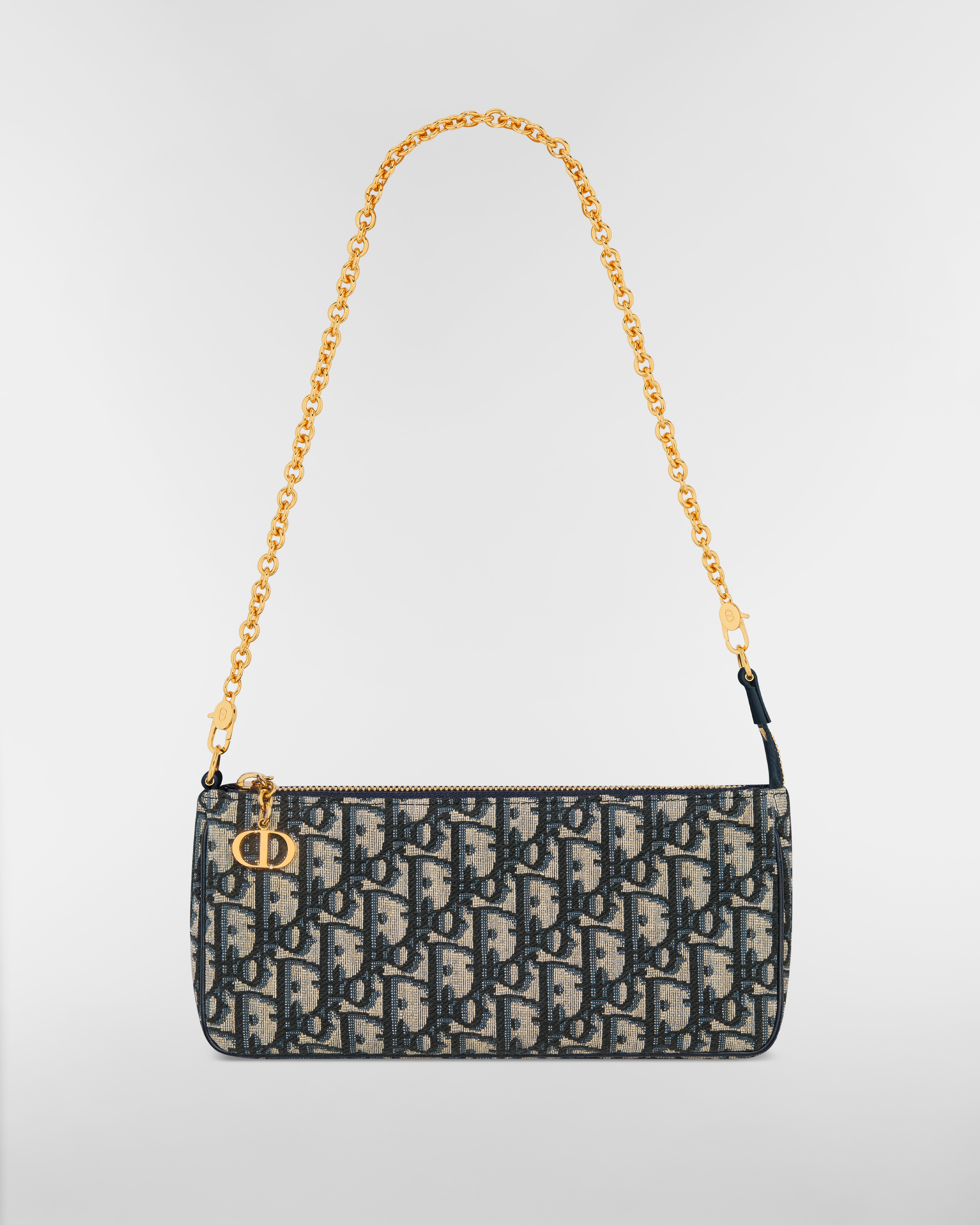30 Montaigne 链条手袋 蓝色 Oblique 印花面料 E07