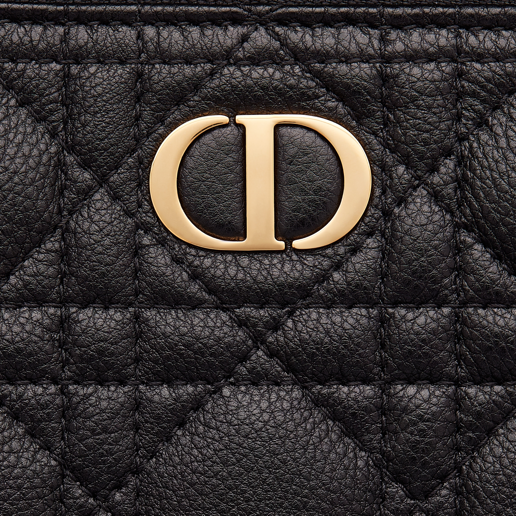 大号 Dior Caro Daily 手拿包 黑色柔软牛皮革藤格纹 E09