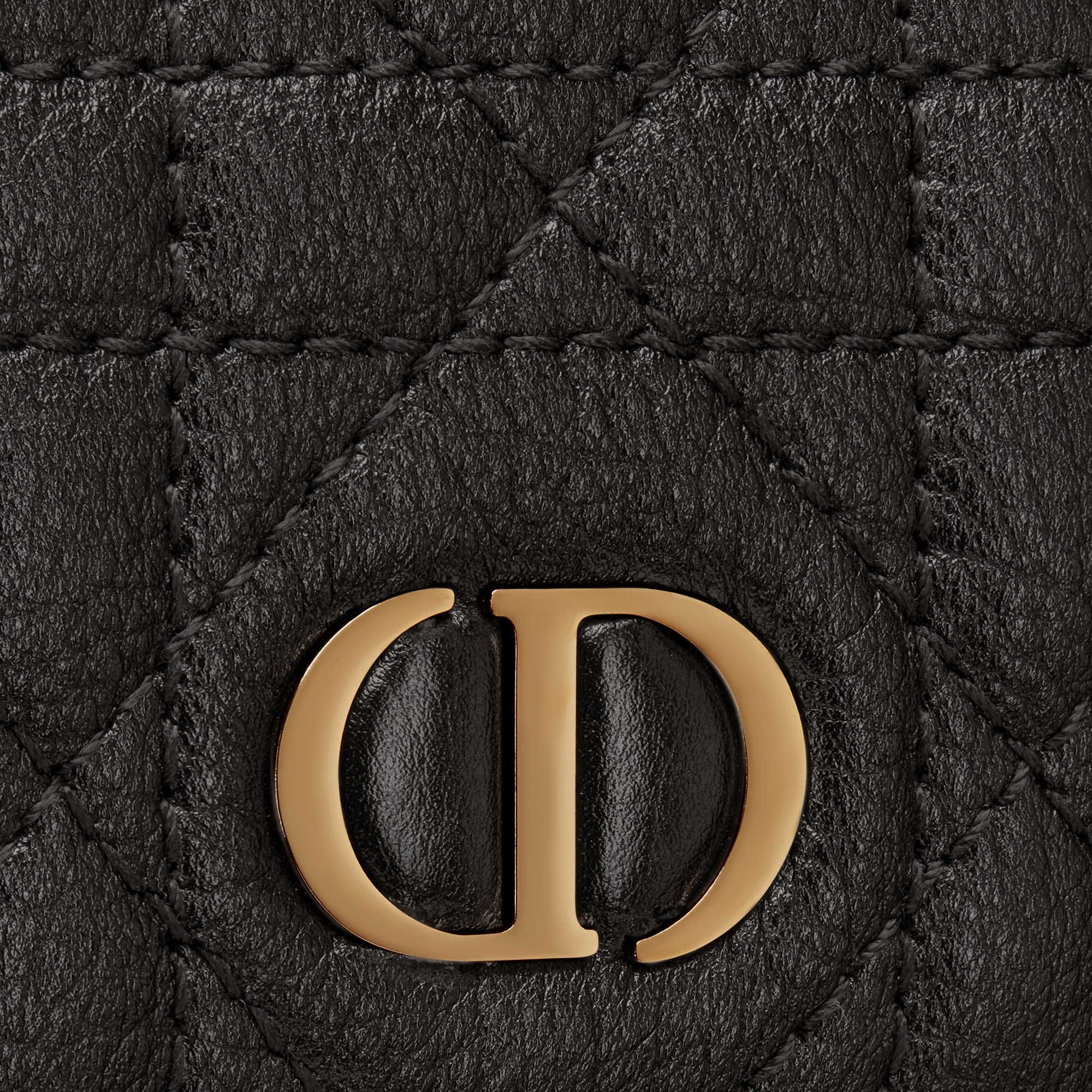 Dior Caro Glycine 钱包 黑色柔软牛皮革藤格纹 E09