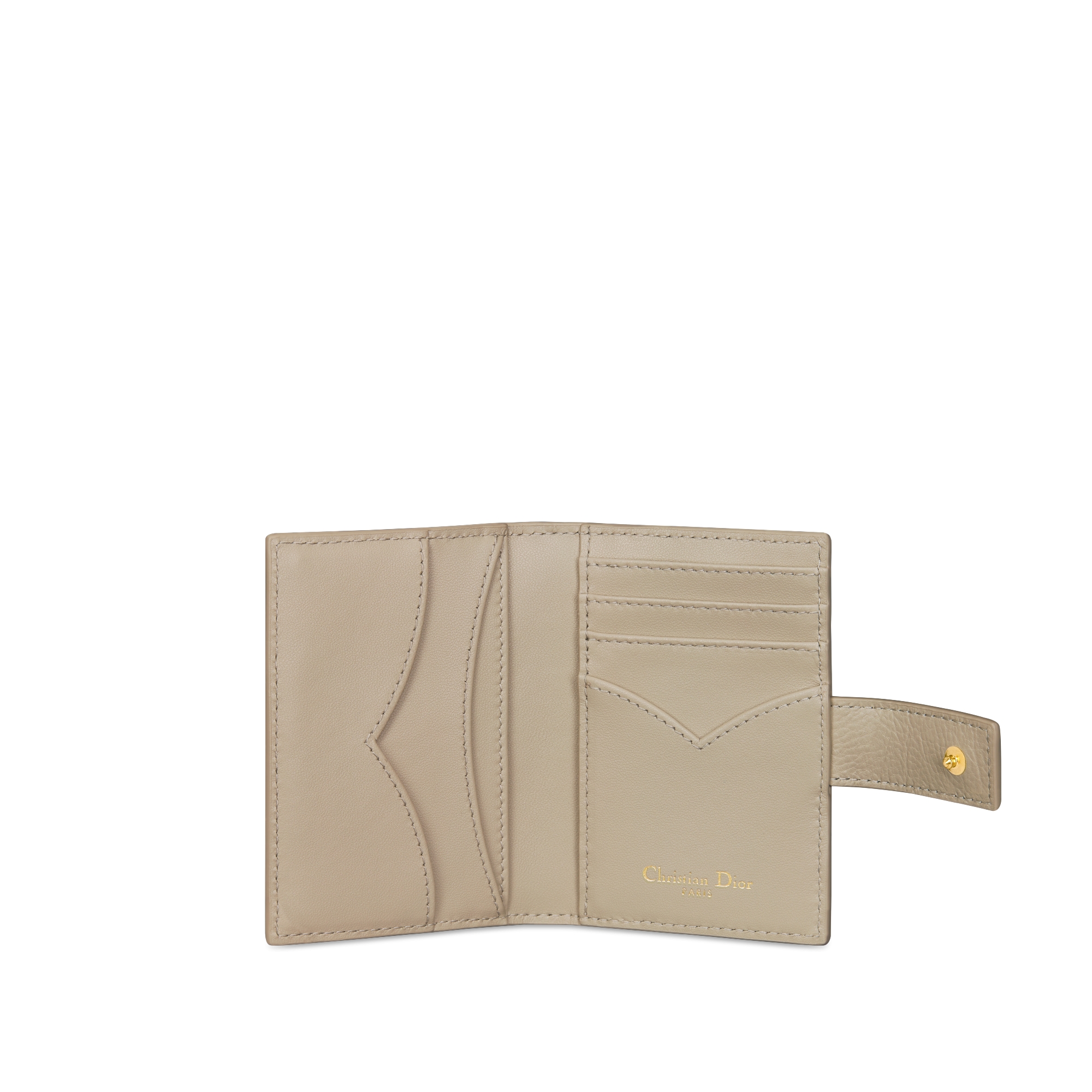 Dior Caro Dandelion 卡夹 沙褐色柔软牛皮革藤格纹 E07