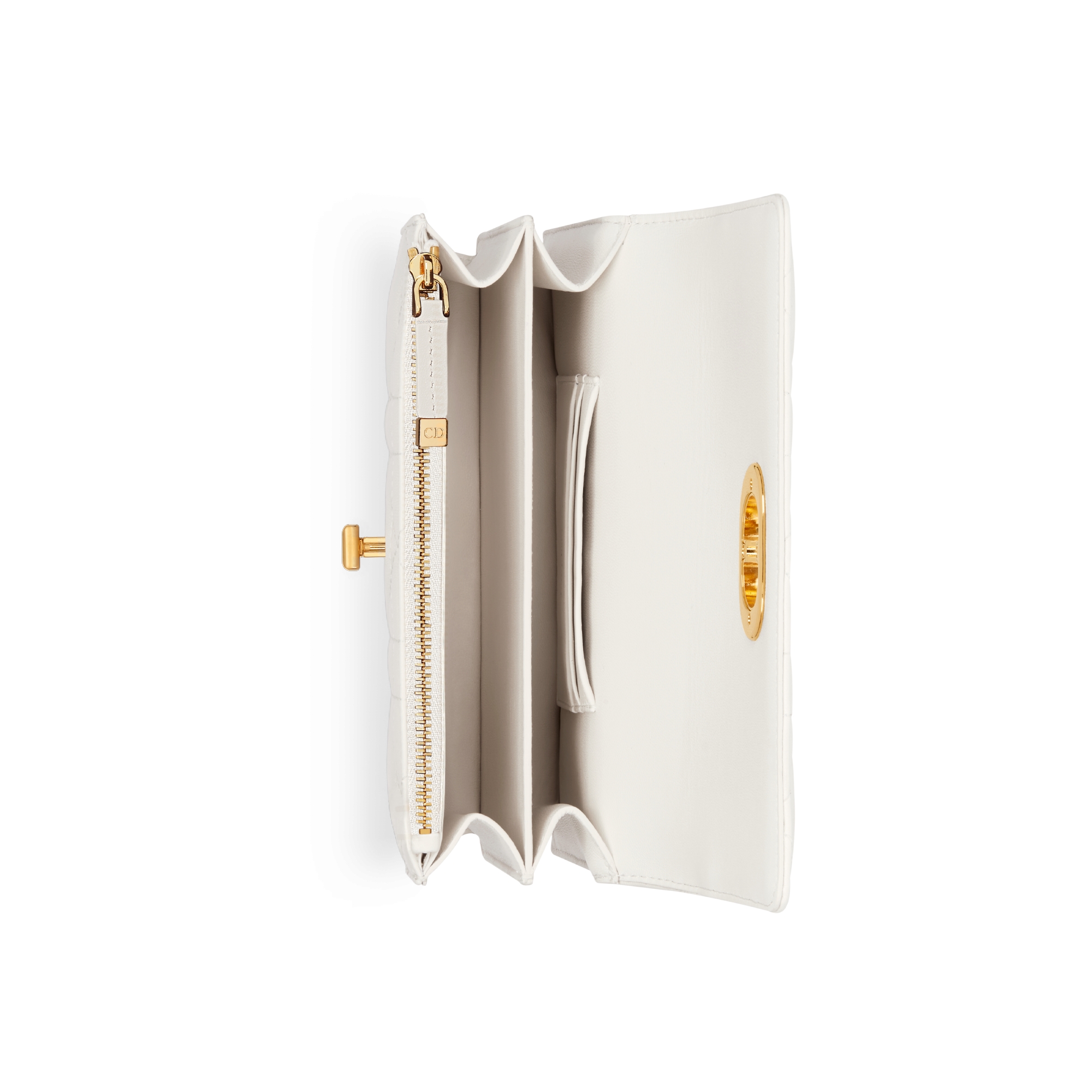 Miss Caro 迷你链条手袋 奶白色羊皮革超大藤格纹 E06