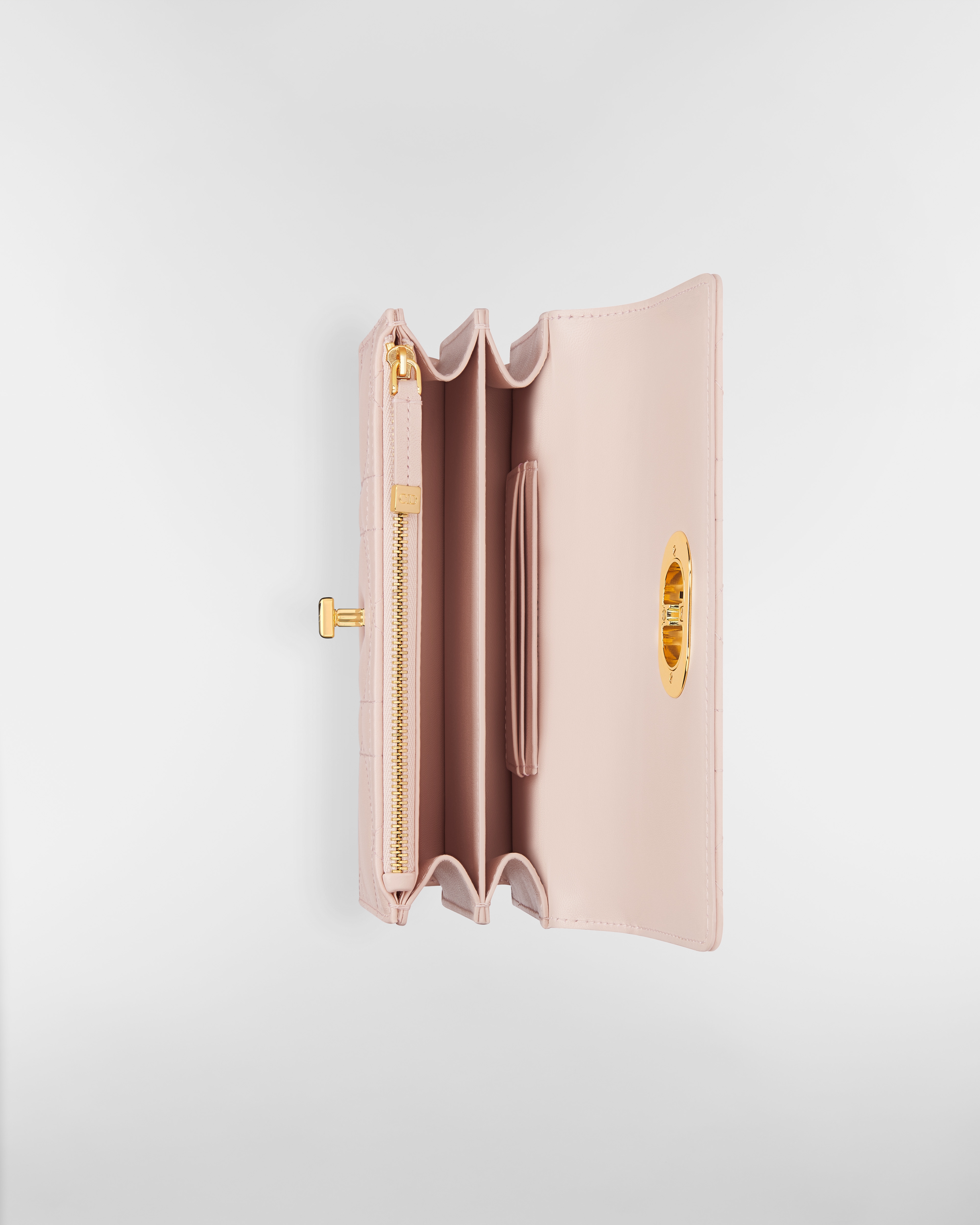 Miss Caro 迷你链条手袋 胭脂粉色羊皮革超大藤格纹 E06