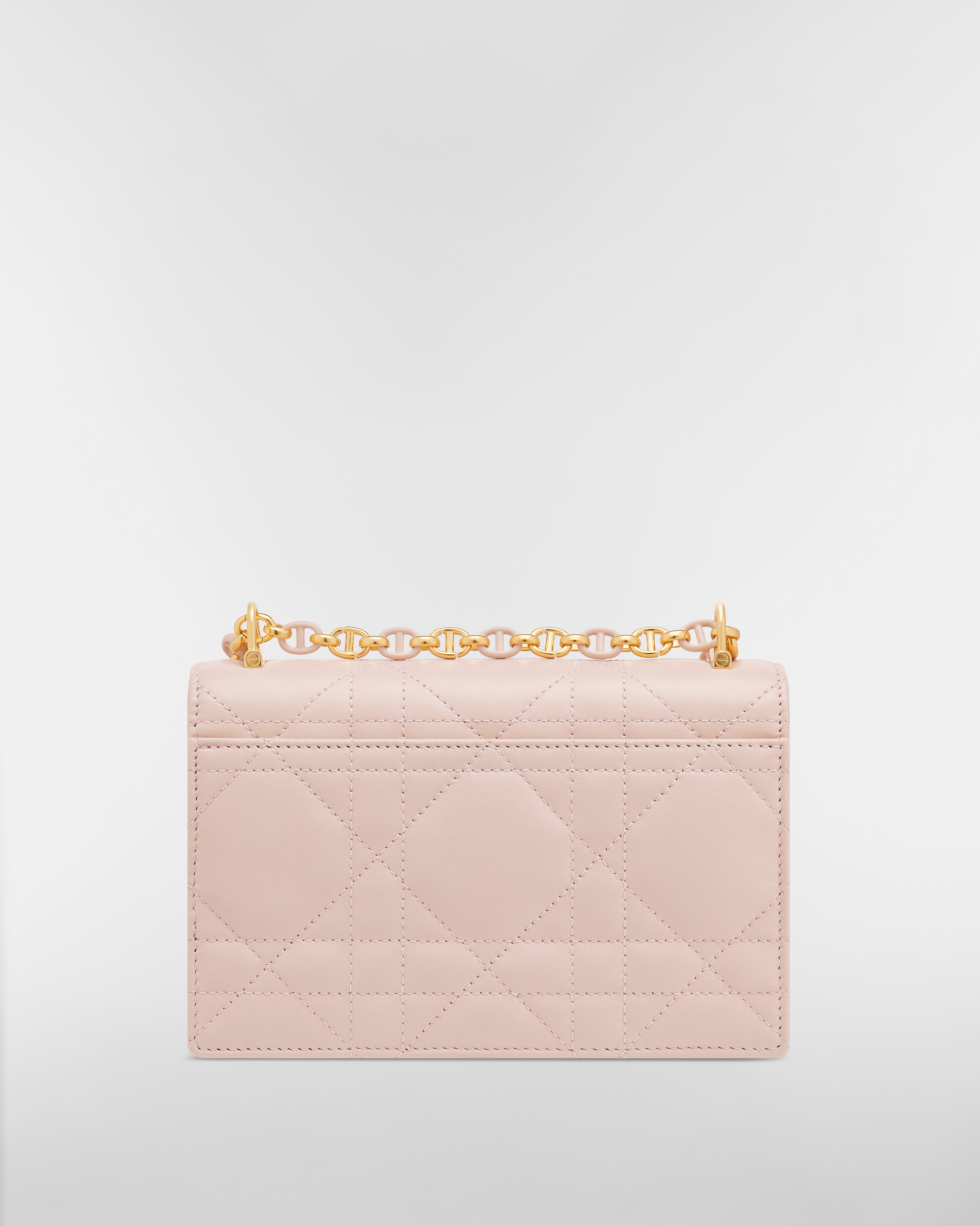 Miss Caro 迷你链条手袋 胭脂粉色羊皮革超大藤格纹 E08