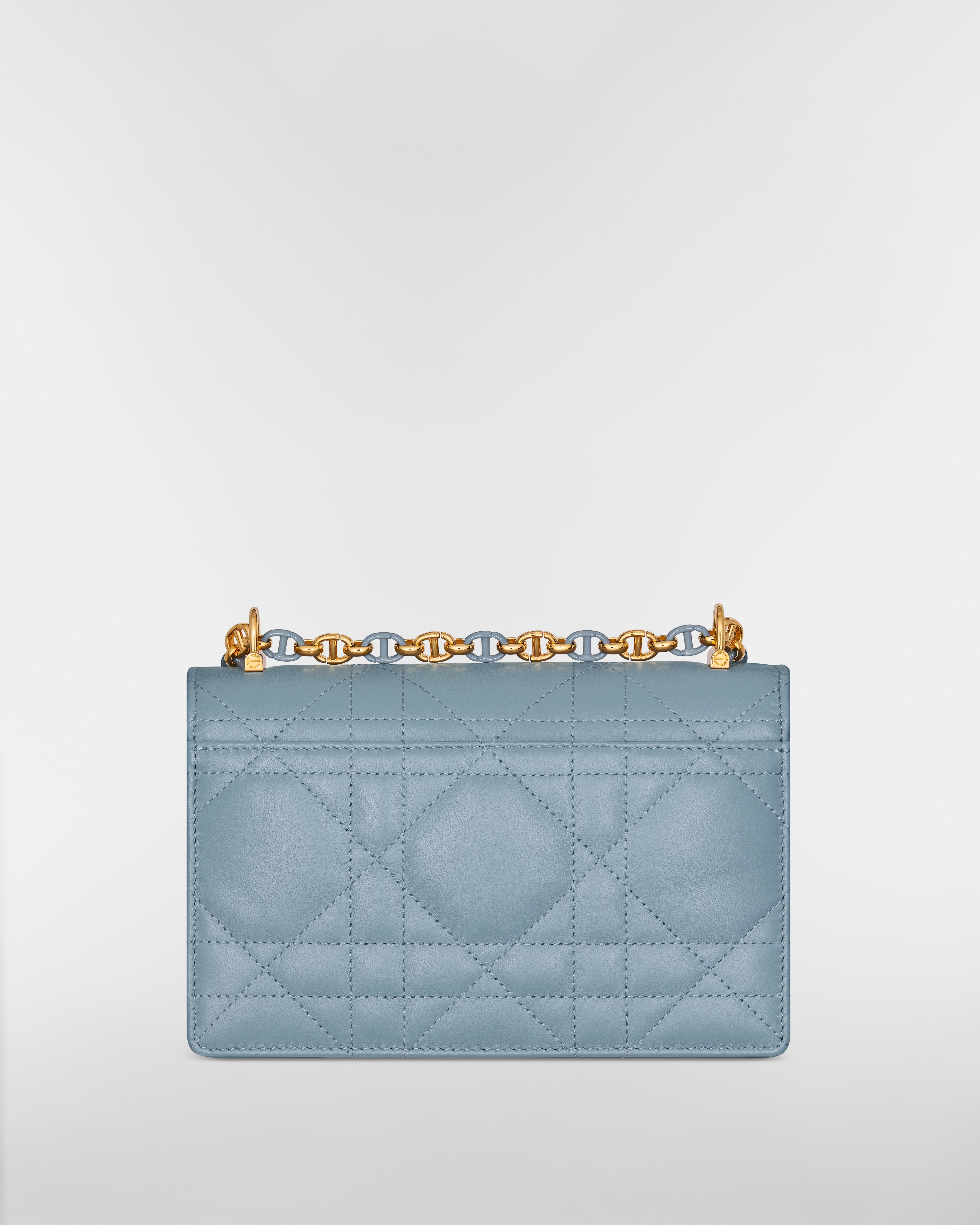 Miss Caro 迷你链条手袋 云雾蓝羊皮革超大藤格纹 E08