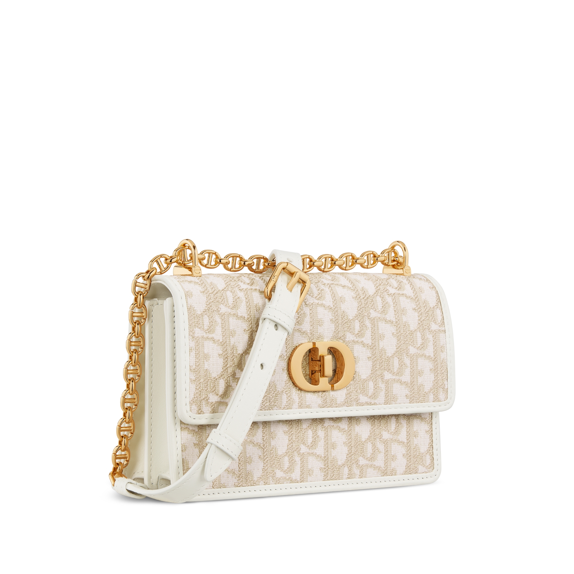 Miss Caro 迷你链条手袋 金色调 Oblique 印花面料 E03