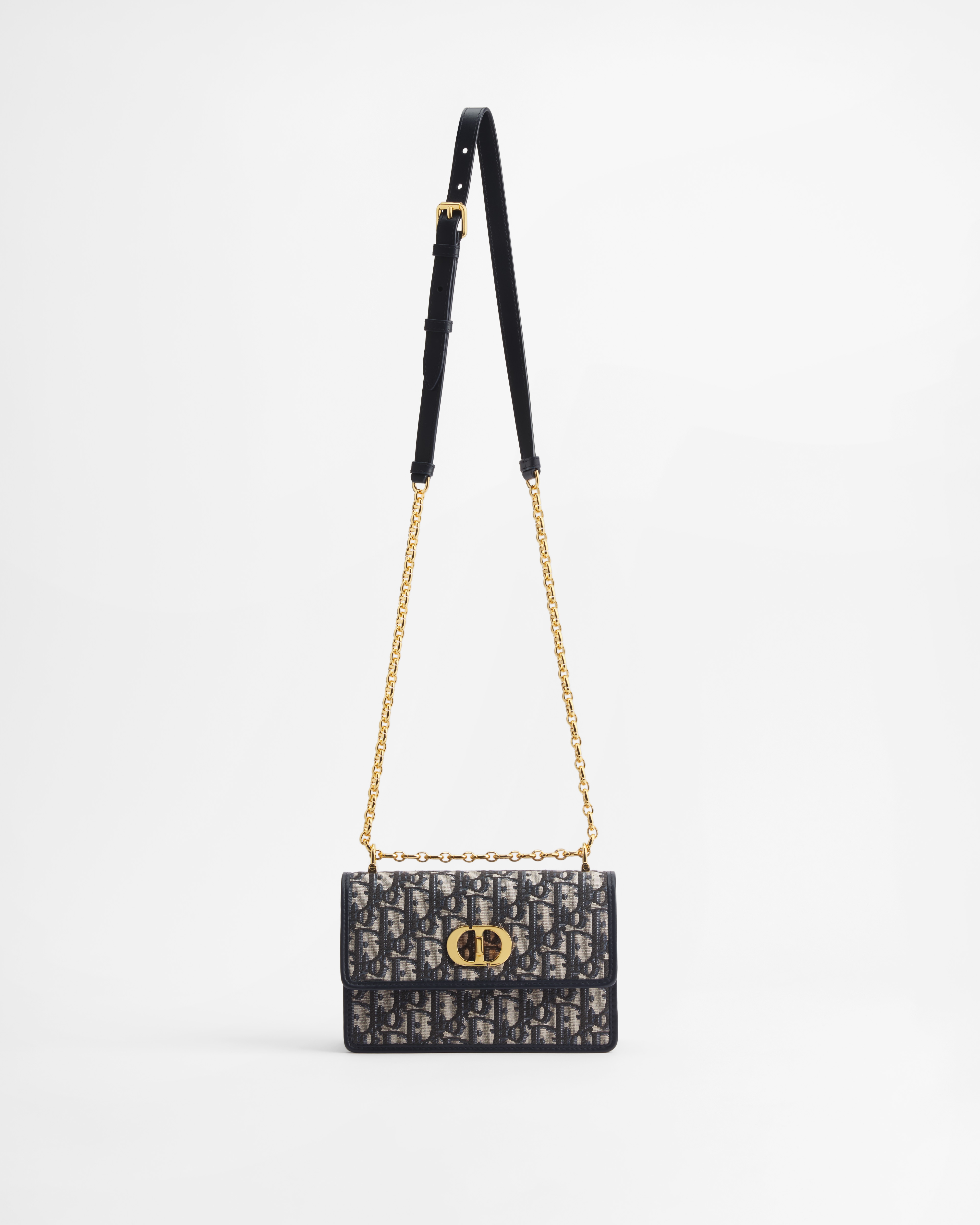 Miss Caro 迷你链条手袋 蓝色 Oblique 印花面料 E07