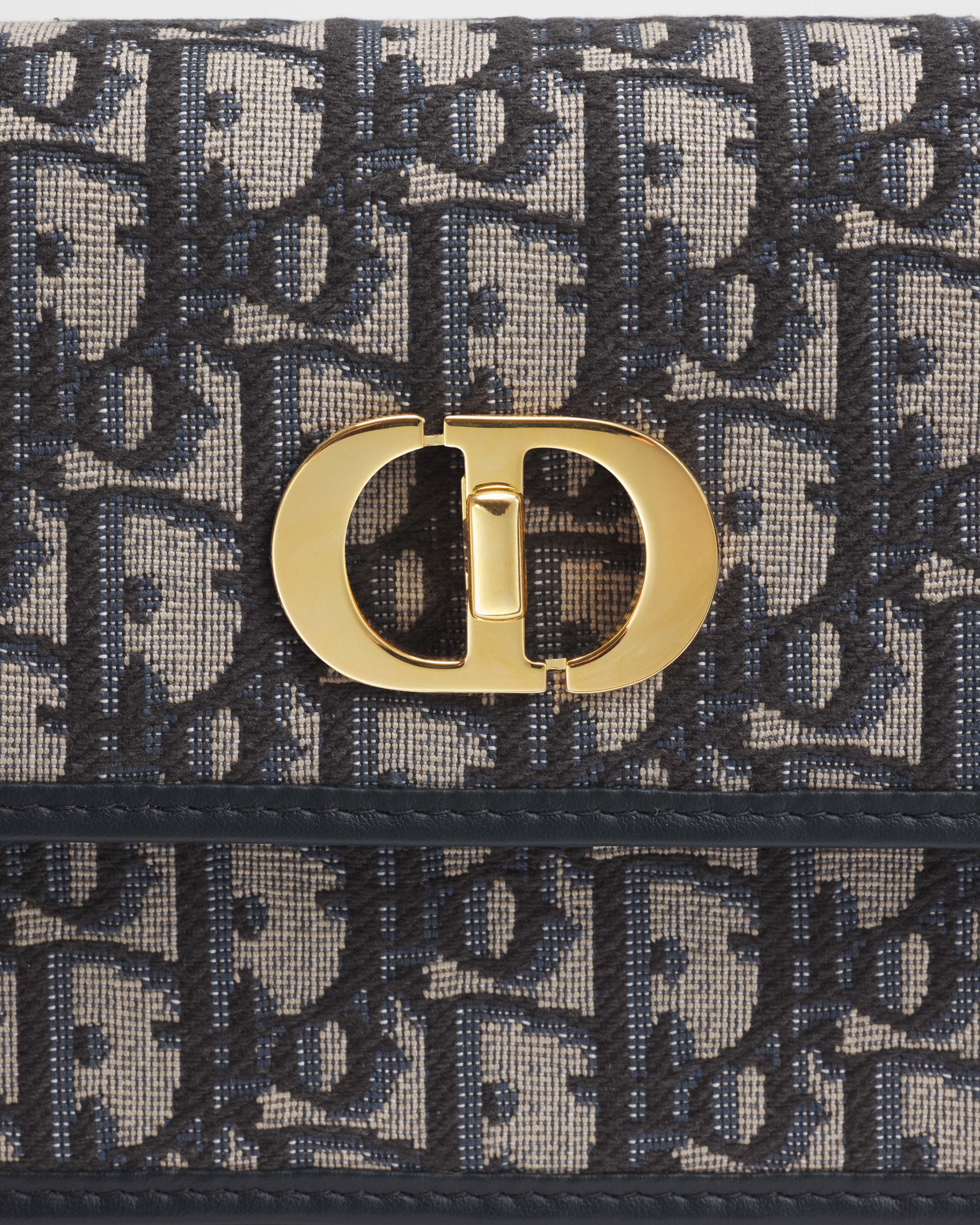 Miss Caro 迷你链条手袋 蓝色 Oblique 印花面料 E09