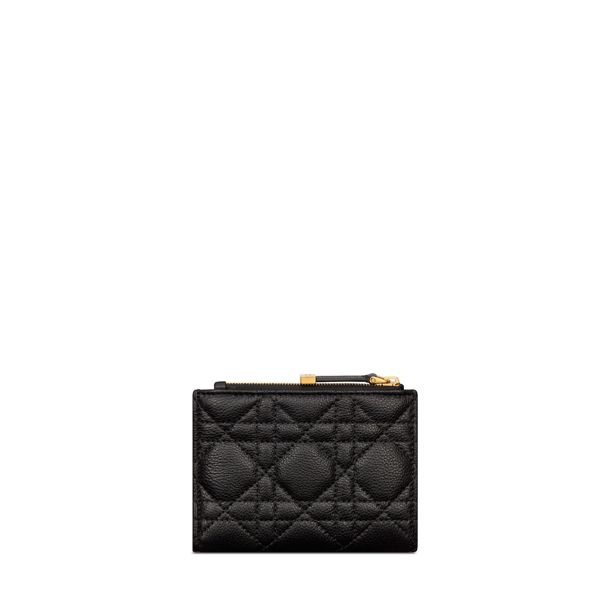 Dior Caro Dahlia 钱包 黑色柔软牛皮革藤格纹 E08