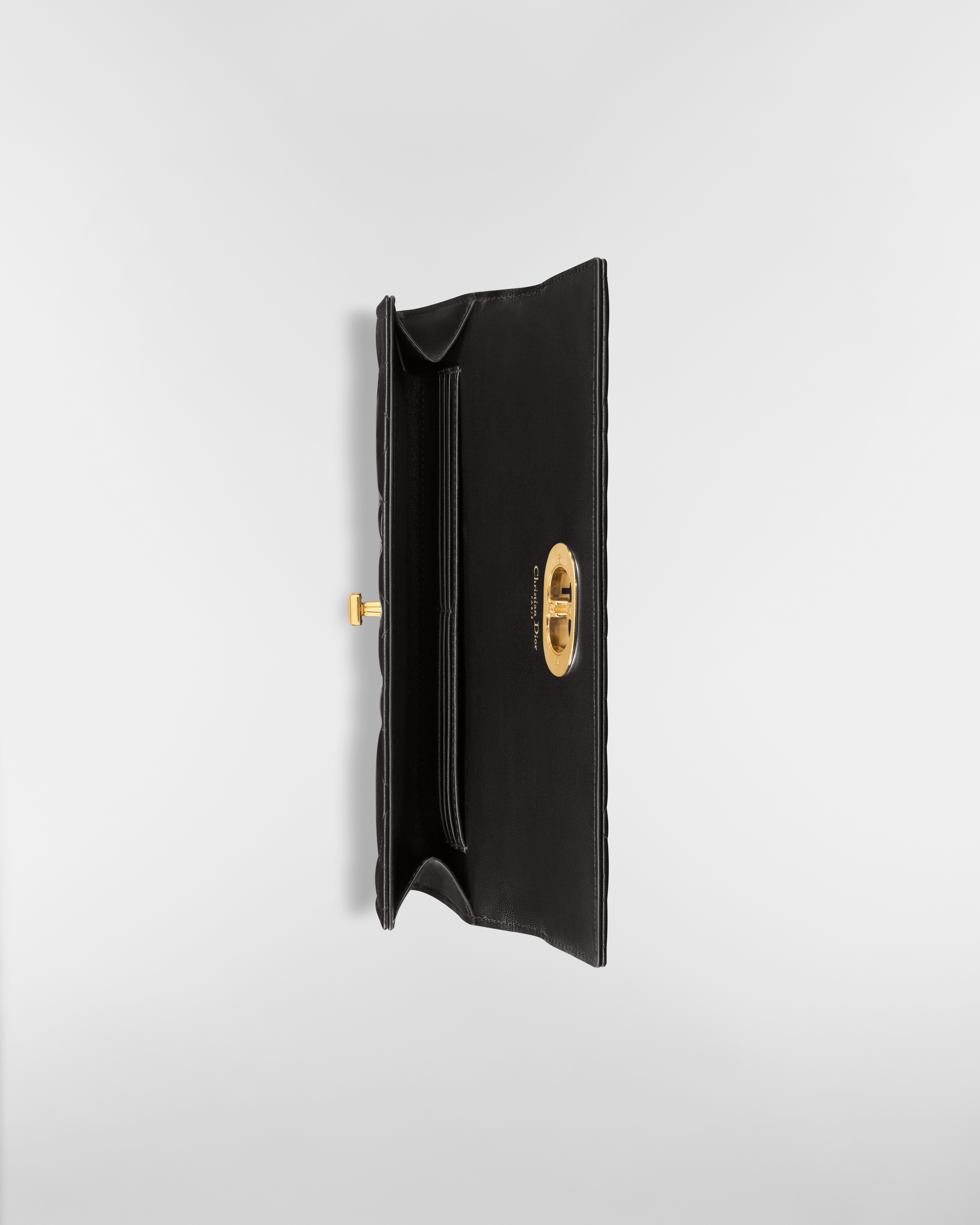 Miss Caro Top Handle 手拿包 黑色羊皮革超大藤格纹 E06