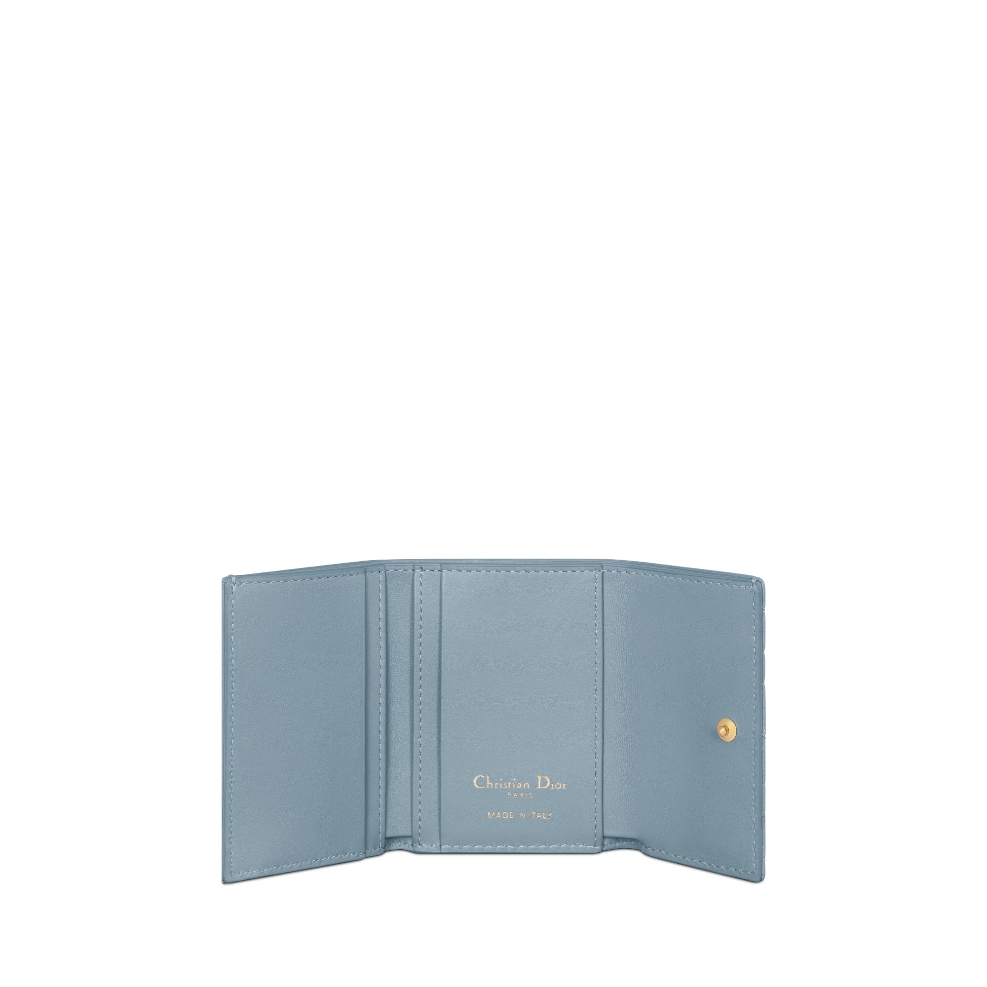 Dior Caro Veronia 钱包 云雾蓝柔软牛皮革藤格纹 E07