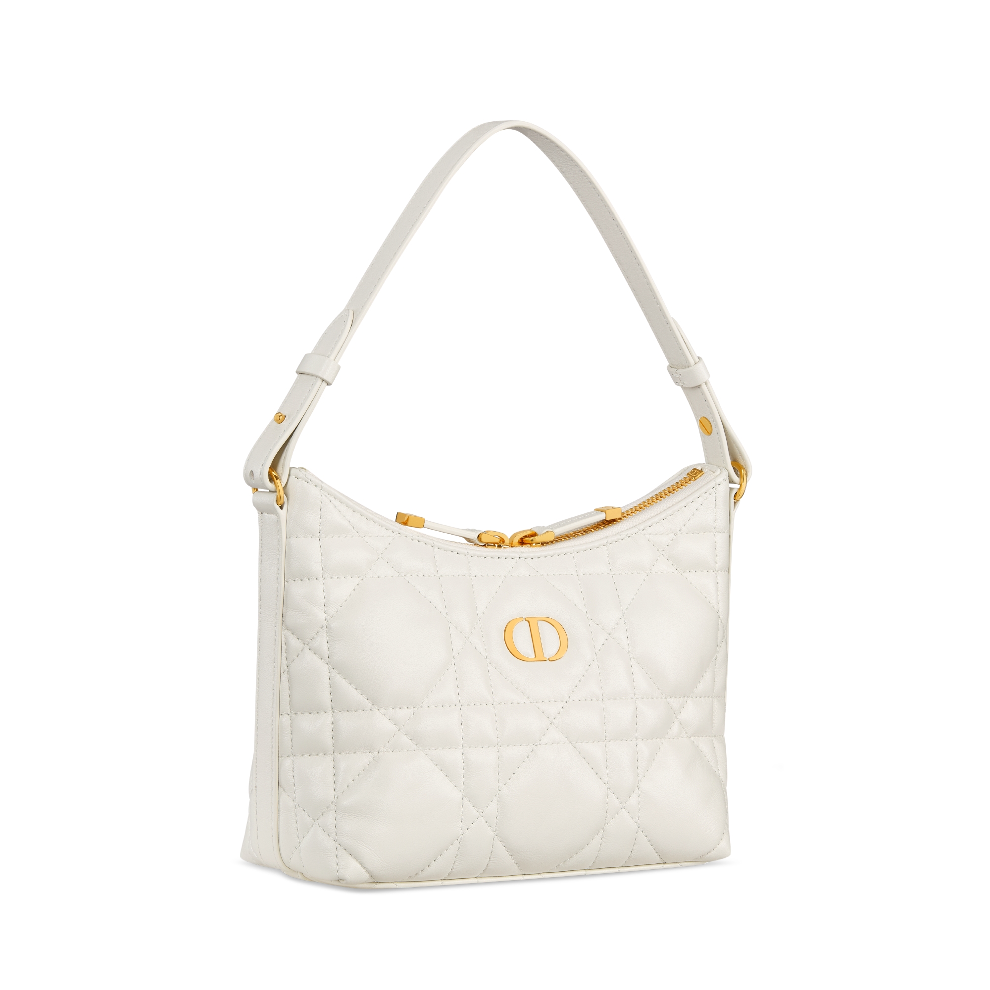 Miss Caro 迪奥之爱迷你链条手袋 奶白色羊皮革超大藤格纹 E03