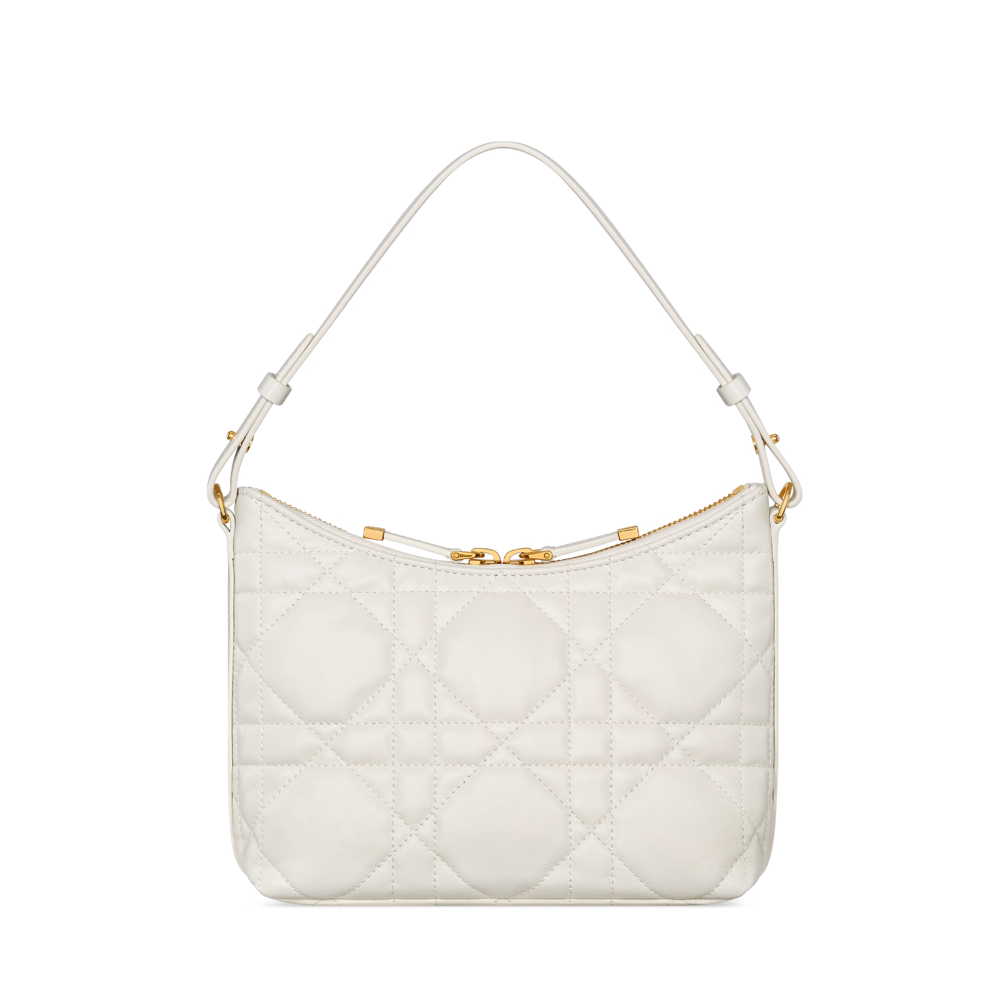 Miss Caro 迪奥之爱迷你链条手袋 奶白色羊皮革超大藤格纹 E08