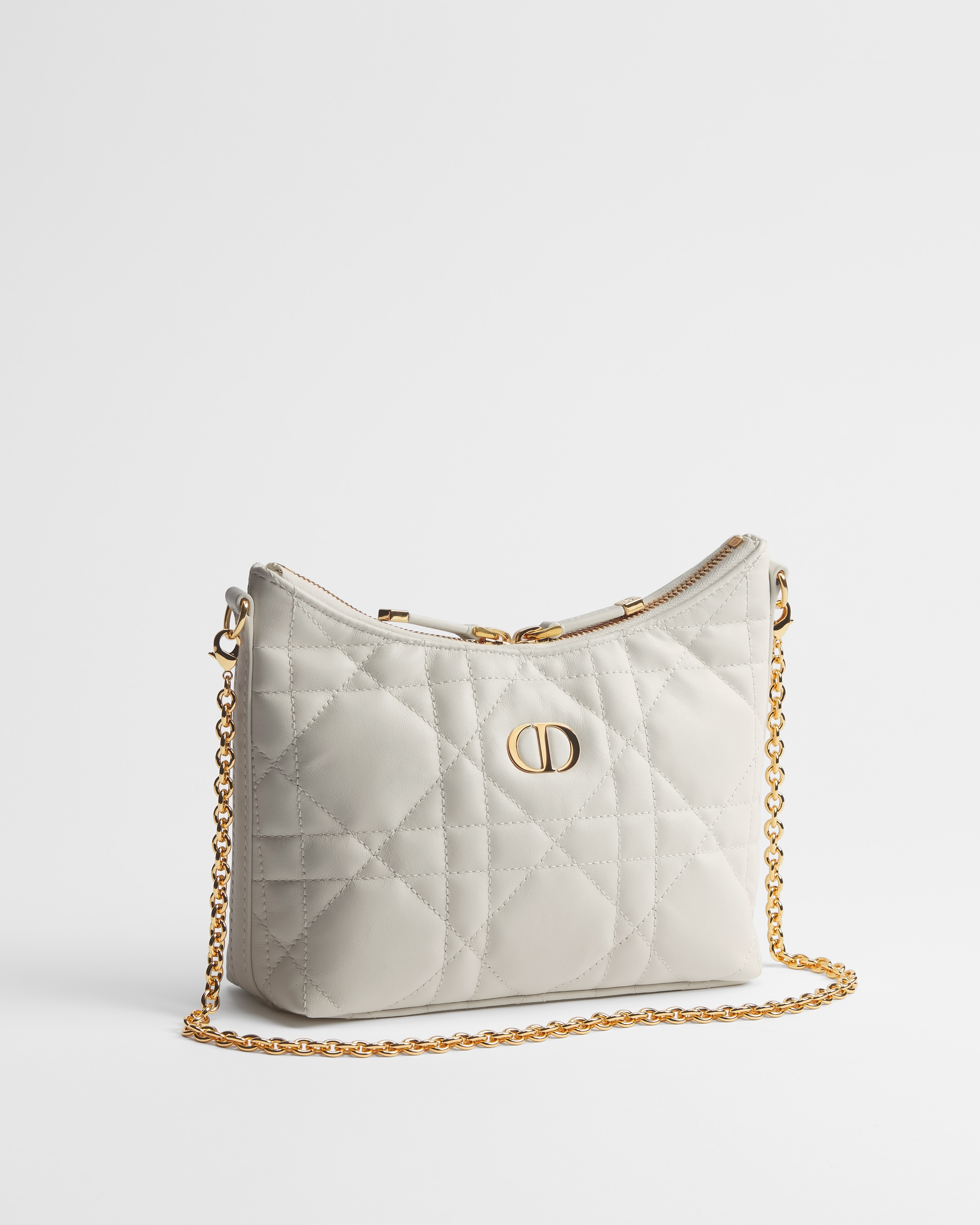 Miss Caro 迪奥之爱迷你链条手袋 奶白色羊皮革超大藤格纹 E03