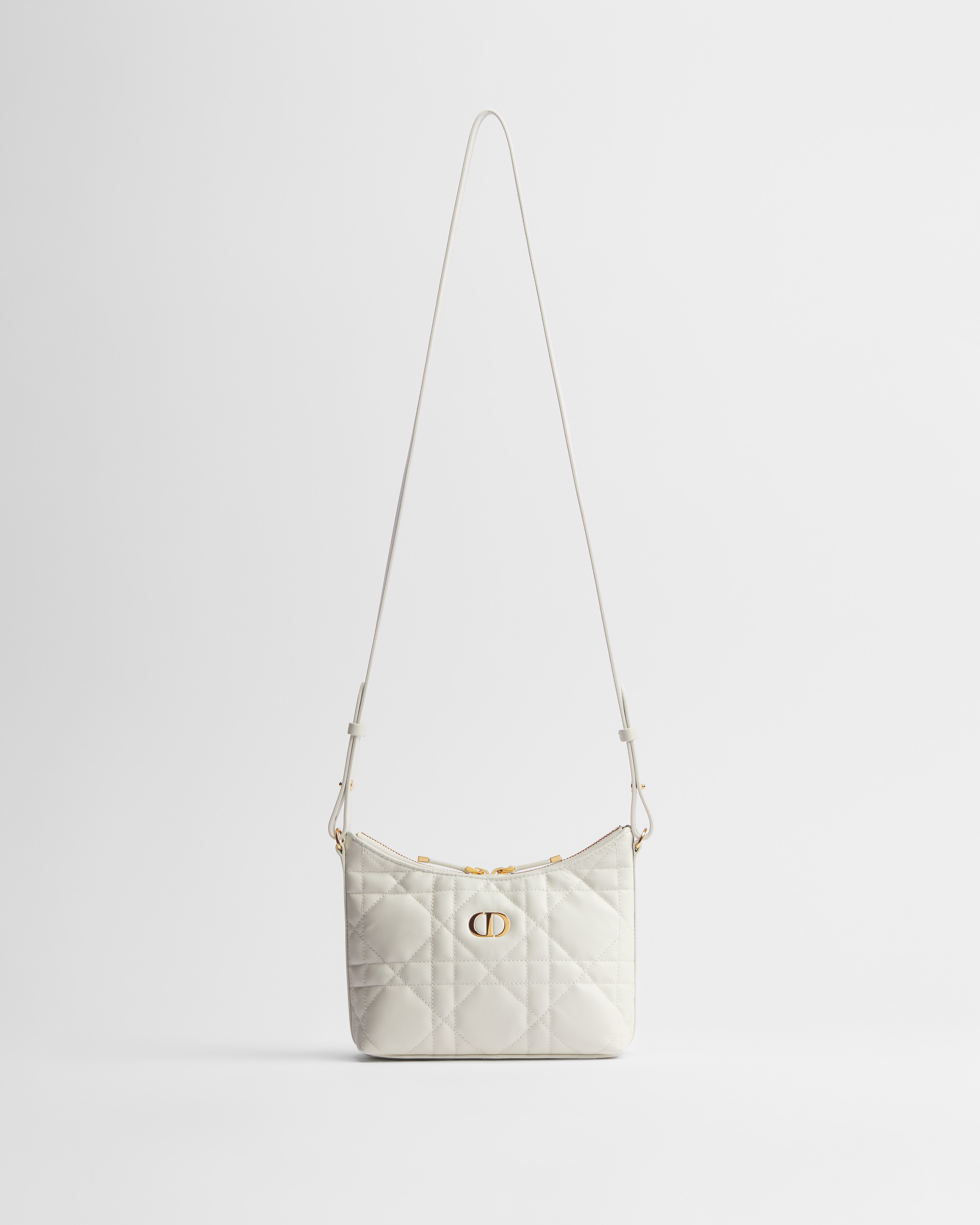 Miss Caro 迪奥之爱迷你链条手袋 奶白色羊皮革超大藤格纹 E07